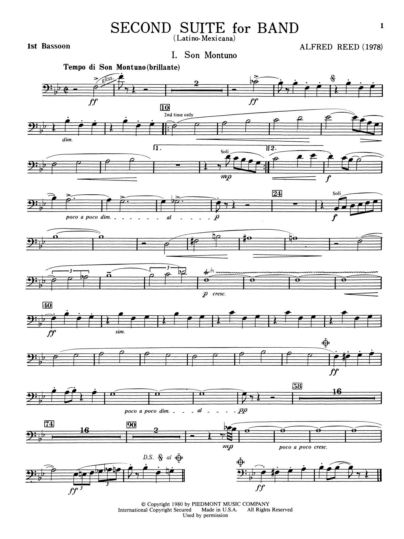 Second Suite for Band - 1st Bassoon