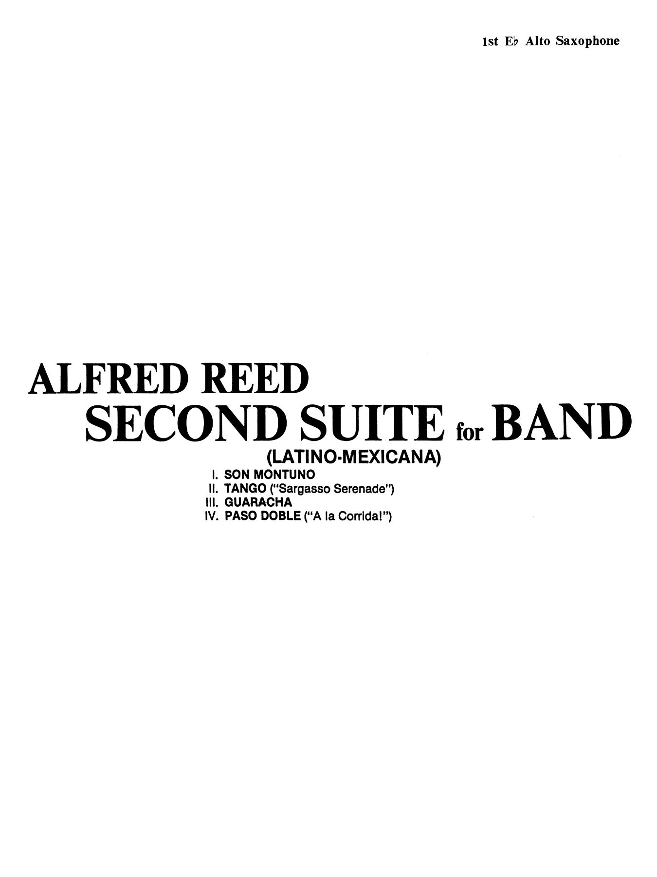 Second Suite for Band - 1st Eb Alto Saxophone