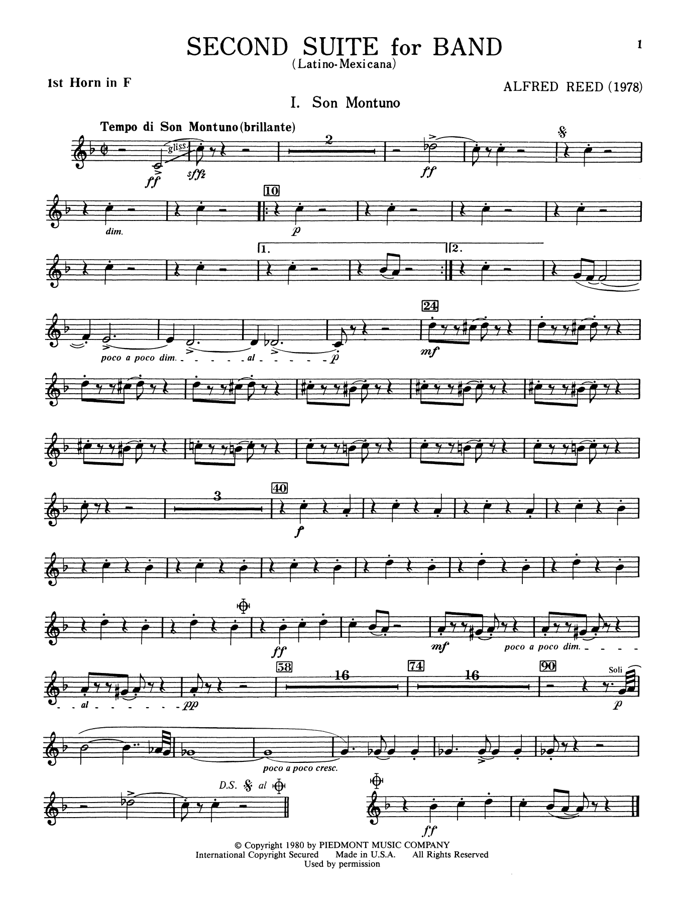 Second Suite for Band - 1st F Horn