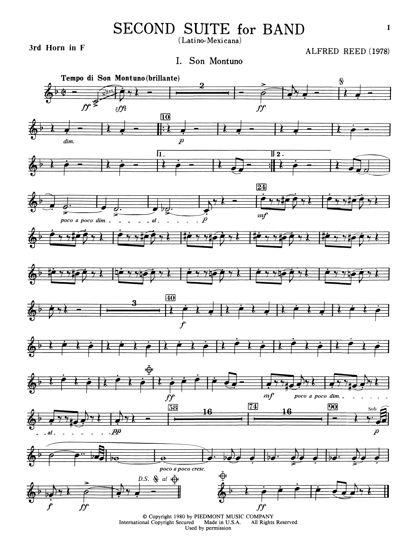Second Suite for Band - 3rd F Horn