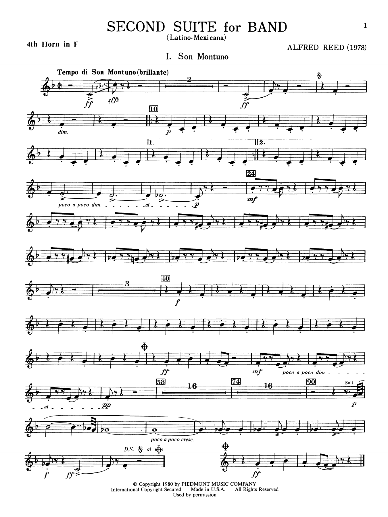 Second Suite for Band - 4th F Horn
