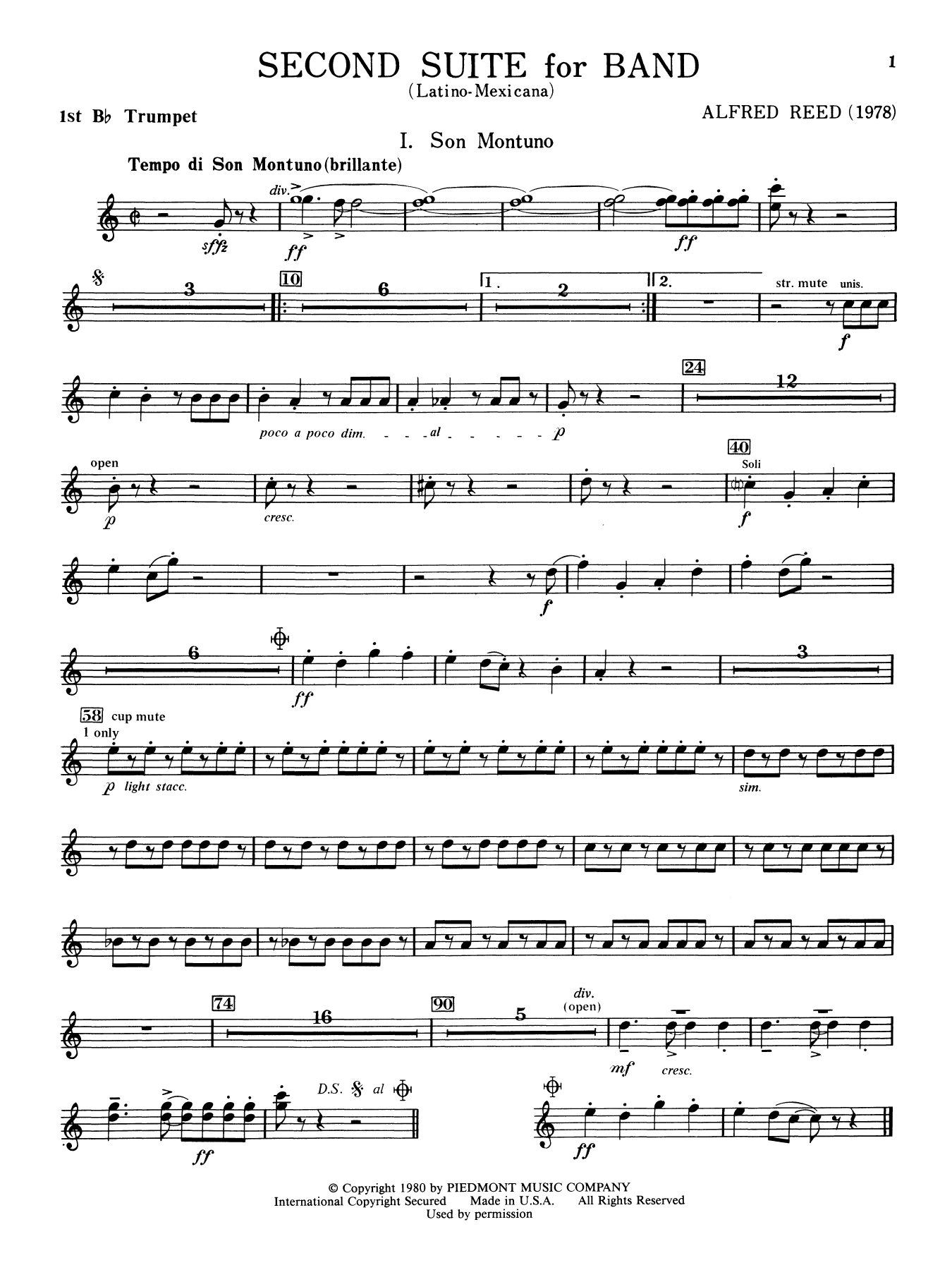 Second Suite for Band - 1st Bb Trumpet