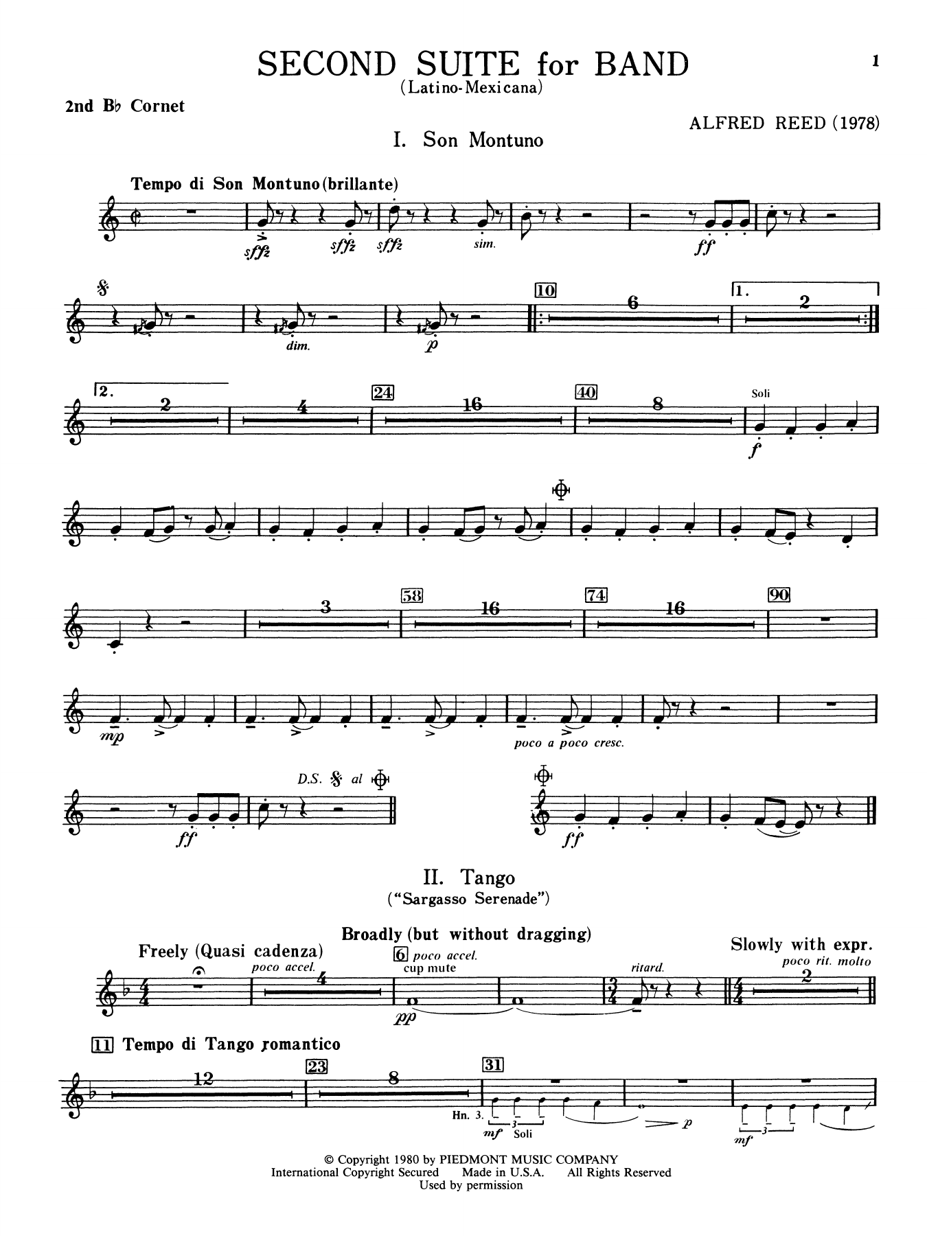 Second Suite for Band - 2nd Bb Cornet 2