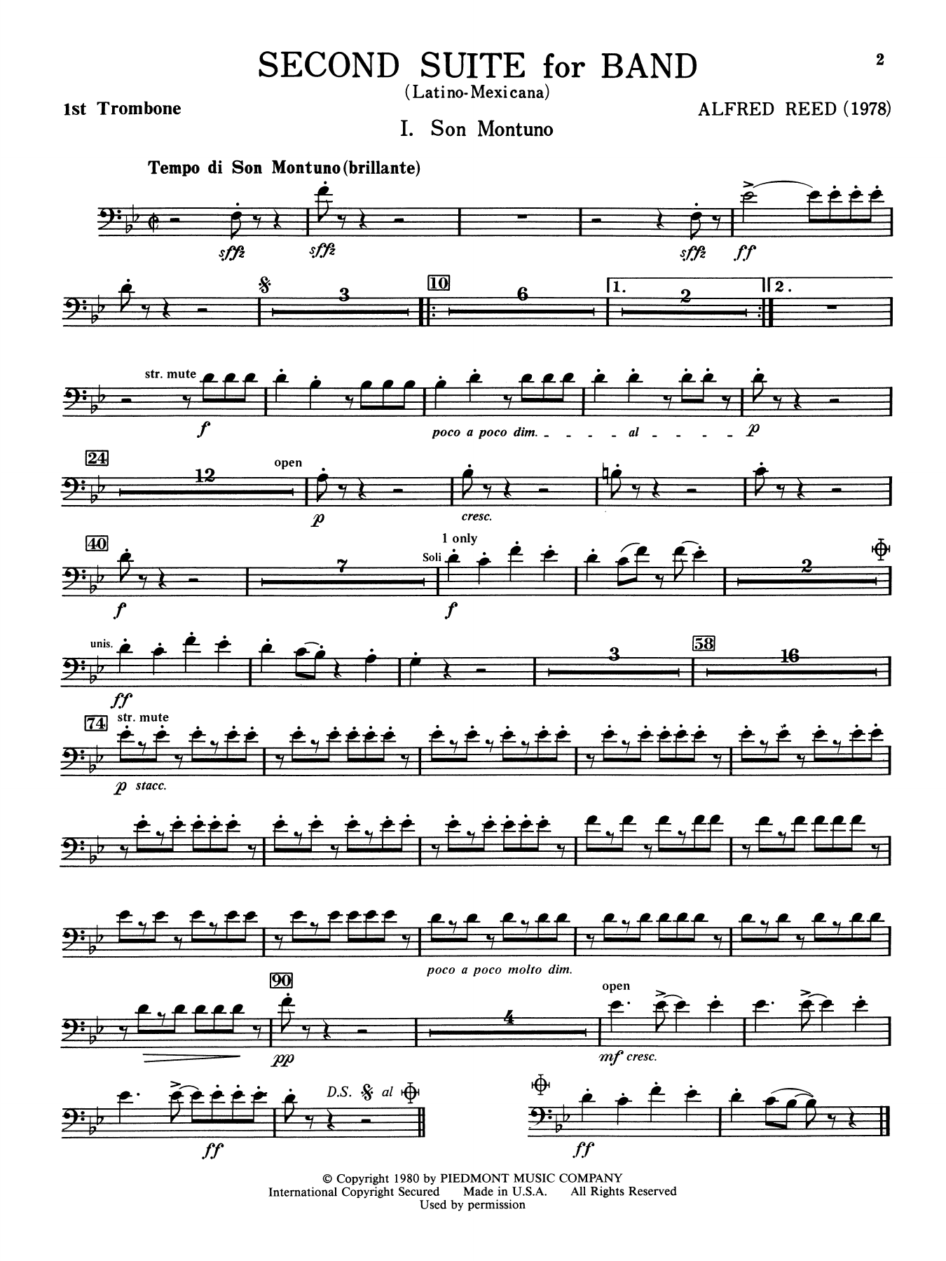 Second Suite for Band - 1st Trombone