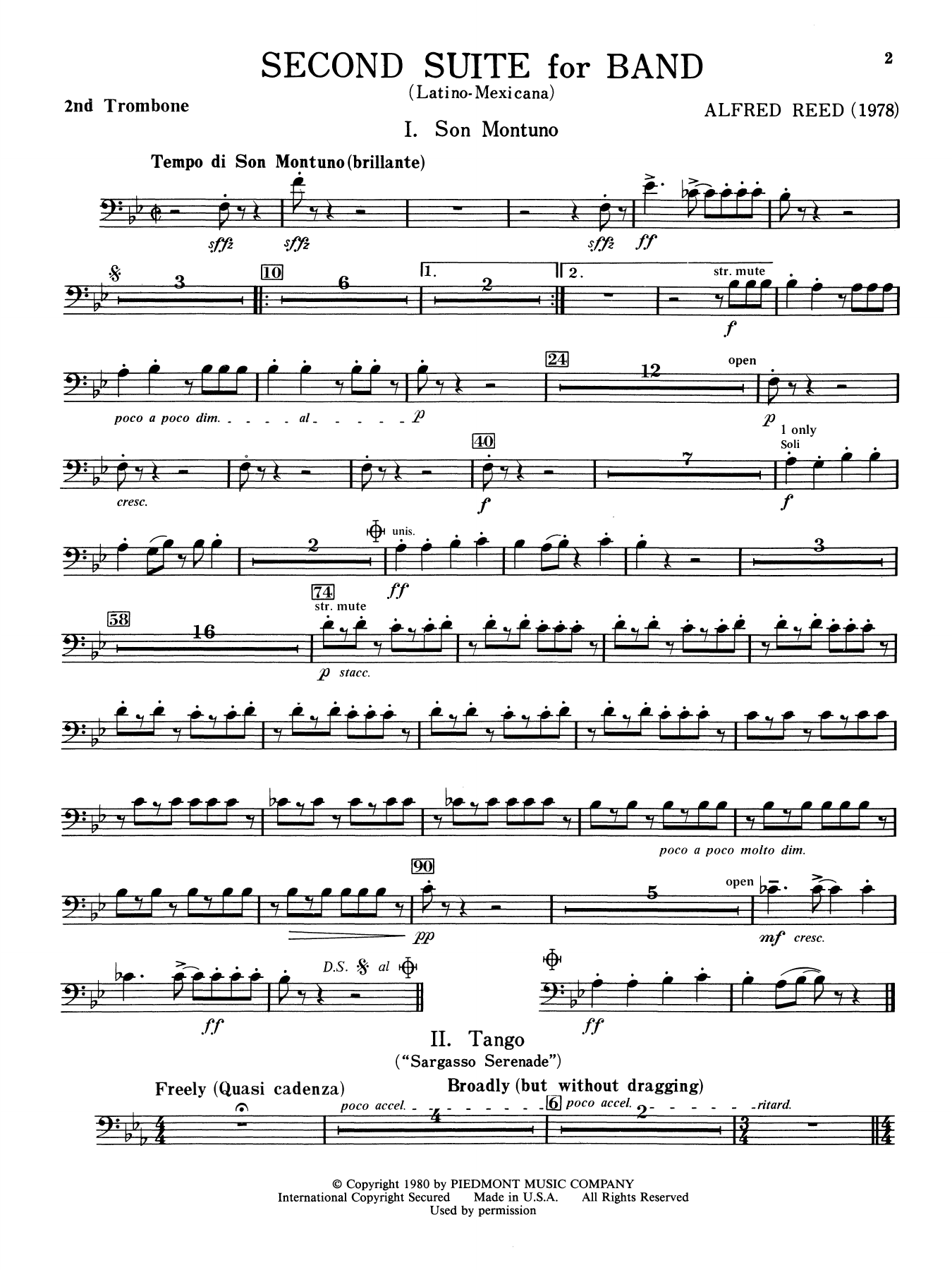 Second Suite for Band - 2nd Trombone