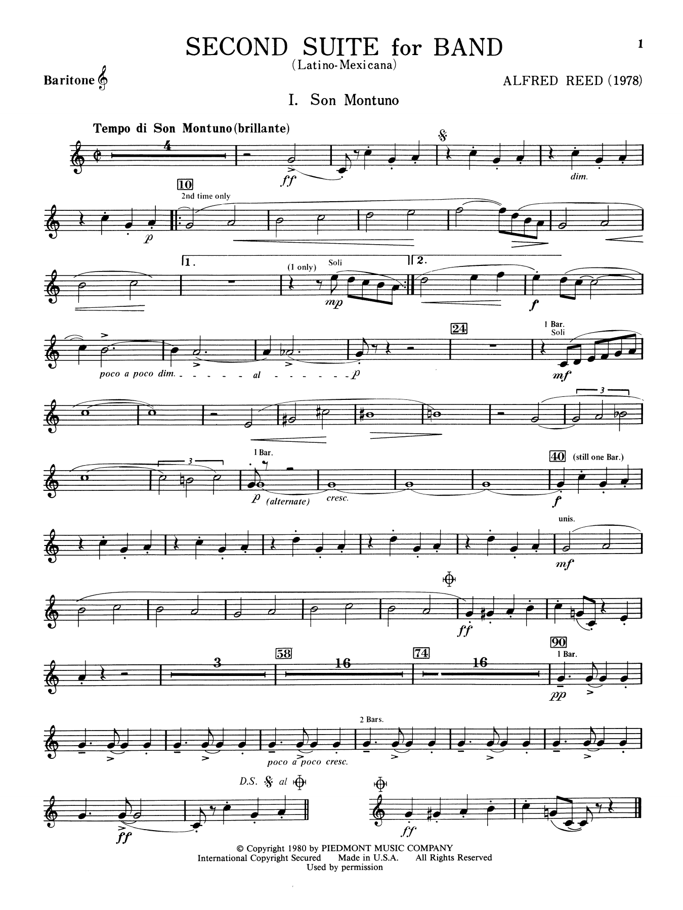 Second Suite for Band - Baritone T.C.