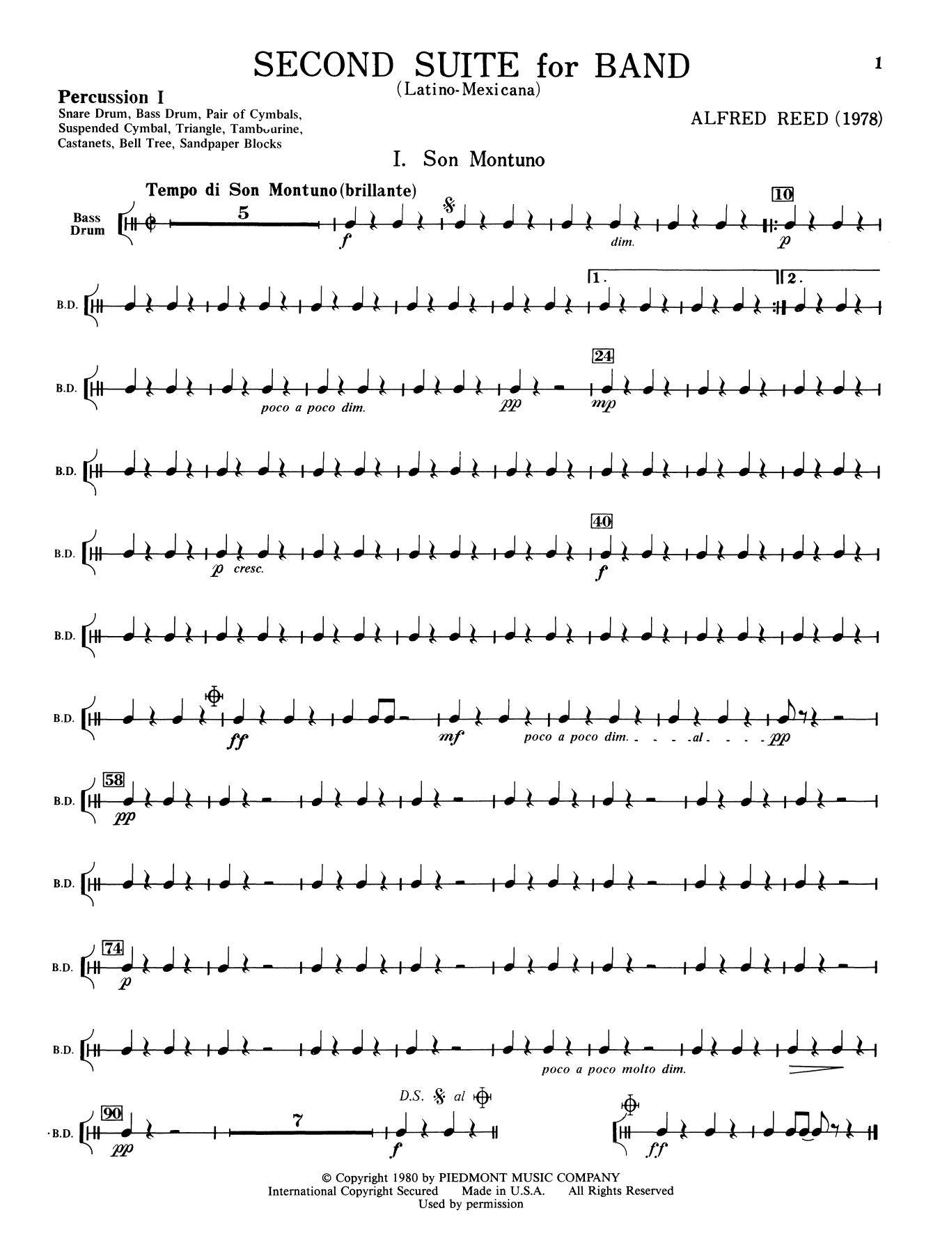 Second Suite for Band - Percussion 1
