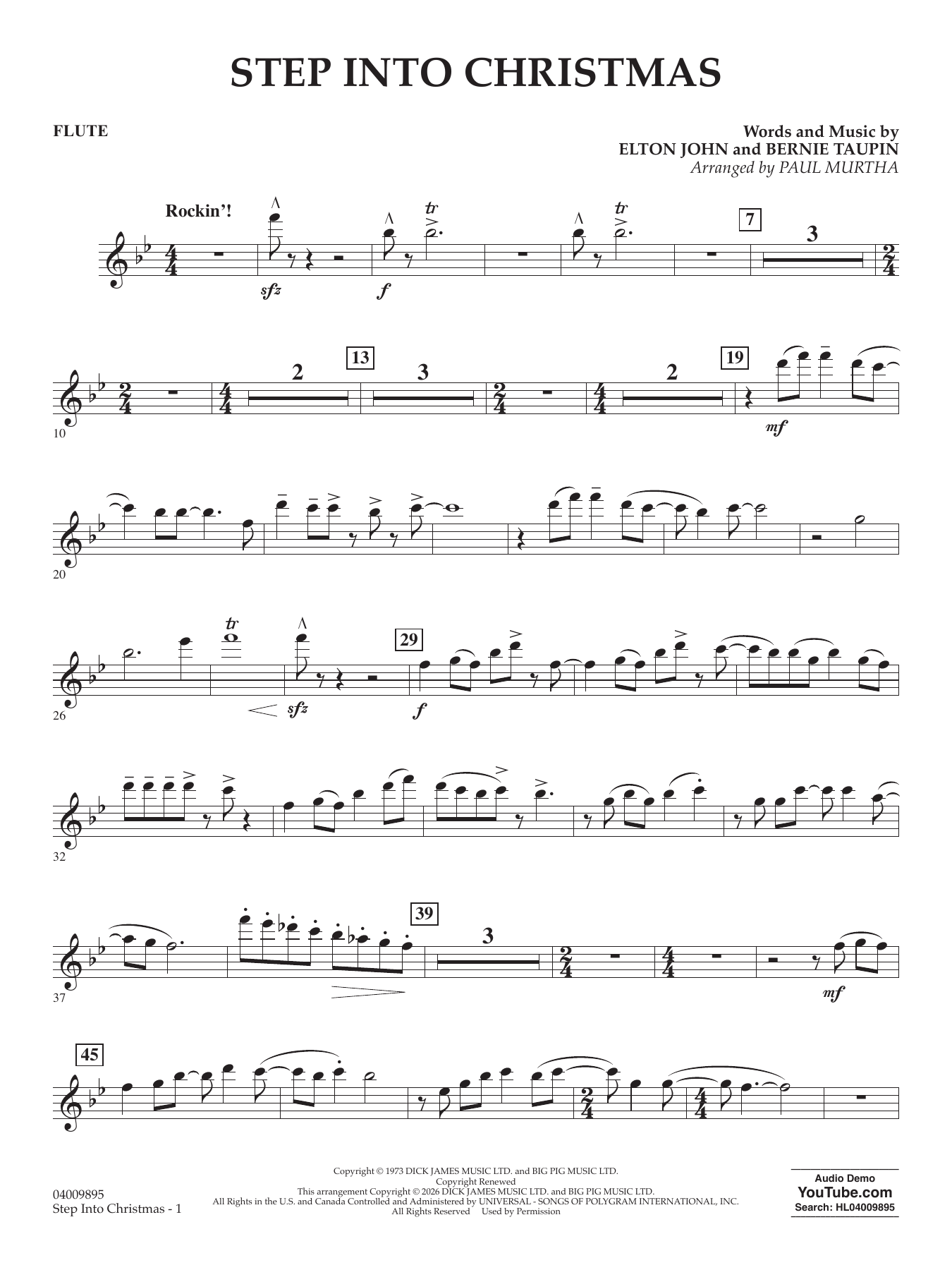 Step into Christmas (arr. Paul Murtha) - Flute