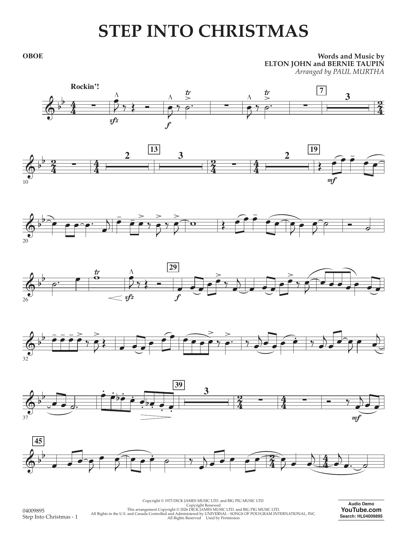 Step into Christmas (arr. Paul Murtha) - Oboe