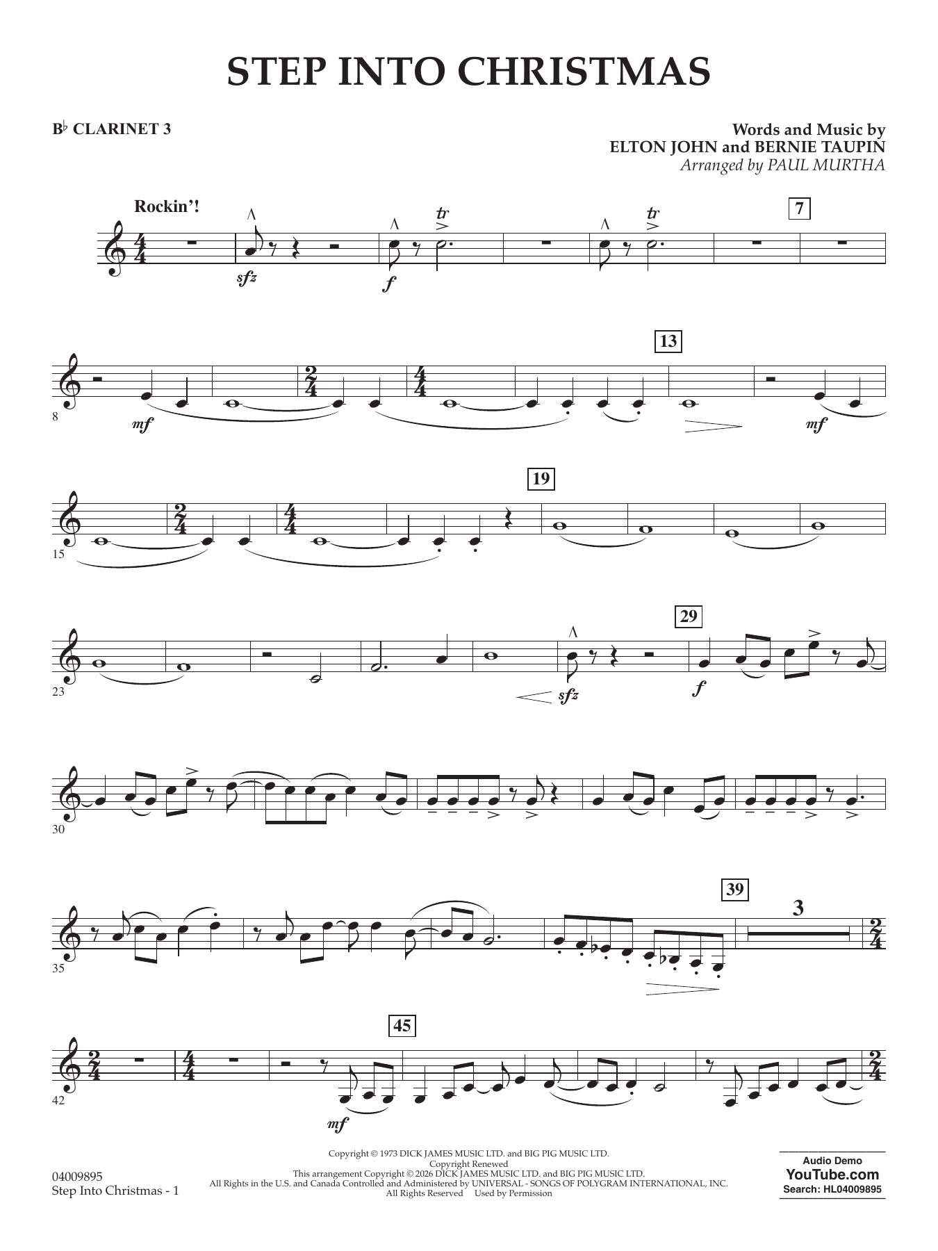 Step into Christmas (arr. Paul Murtha) - Bb Clarinet 3