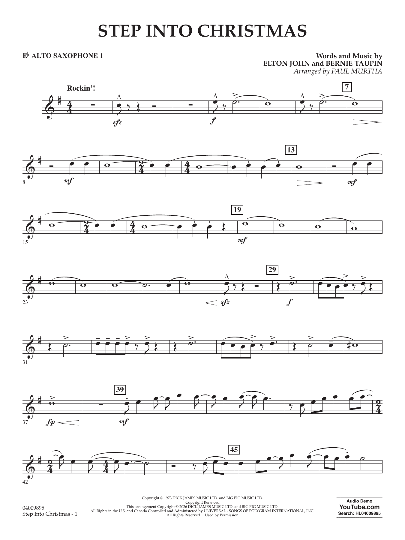Step into Christmas (arr. Paul Murtha) - Eb Alto Saxophone 1