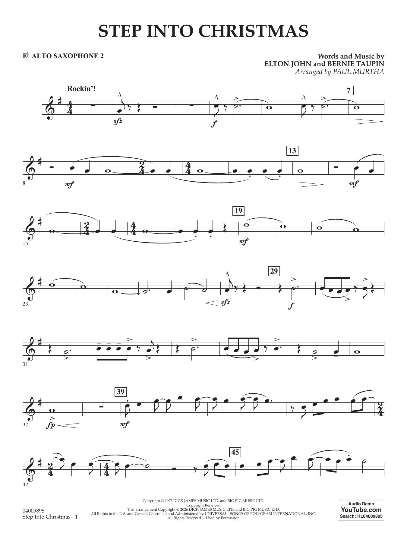 Step into Christmas (arr. Paul Murtha) - Eb Alto Saxophone 2