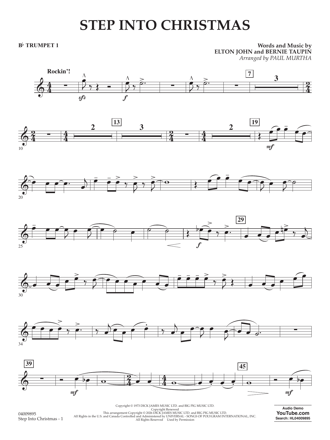 Step into Christmas (arr. Paul Murtha) - Bb Trumpet 1