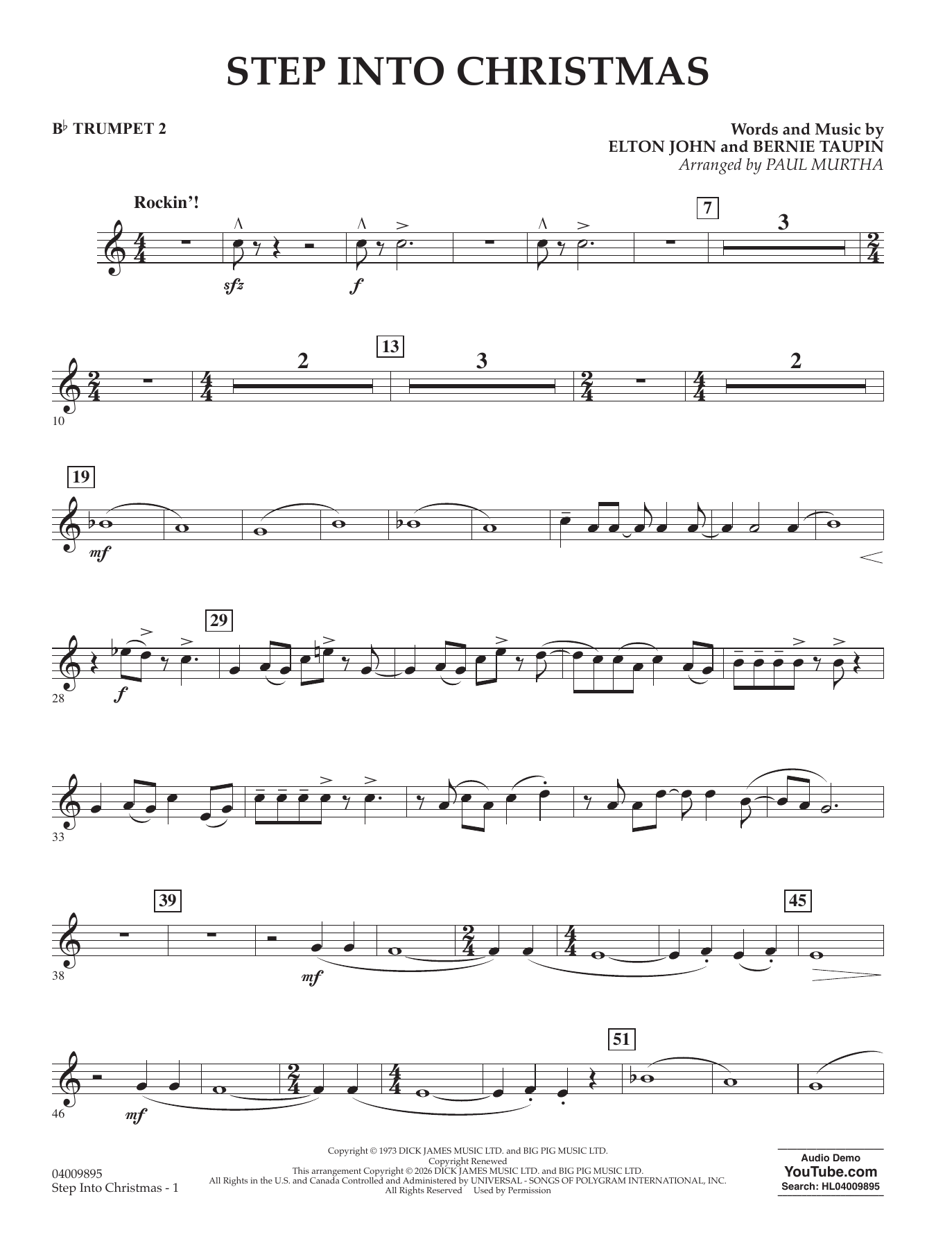 Step into Christmas (arr. Paul Murtha) - Bb Trumpet 2