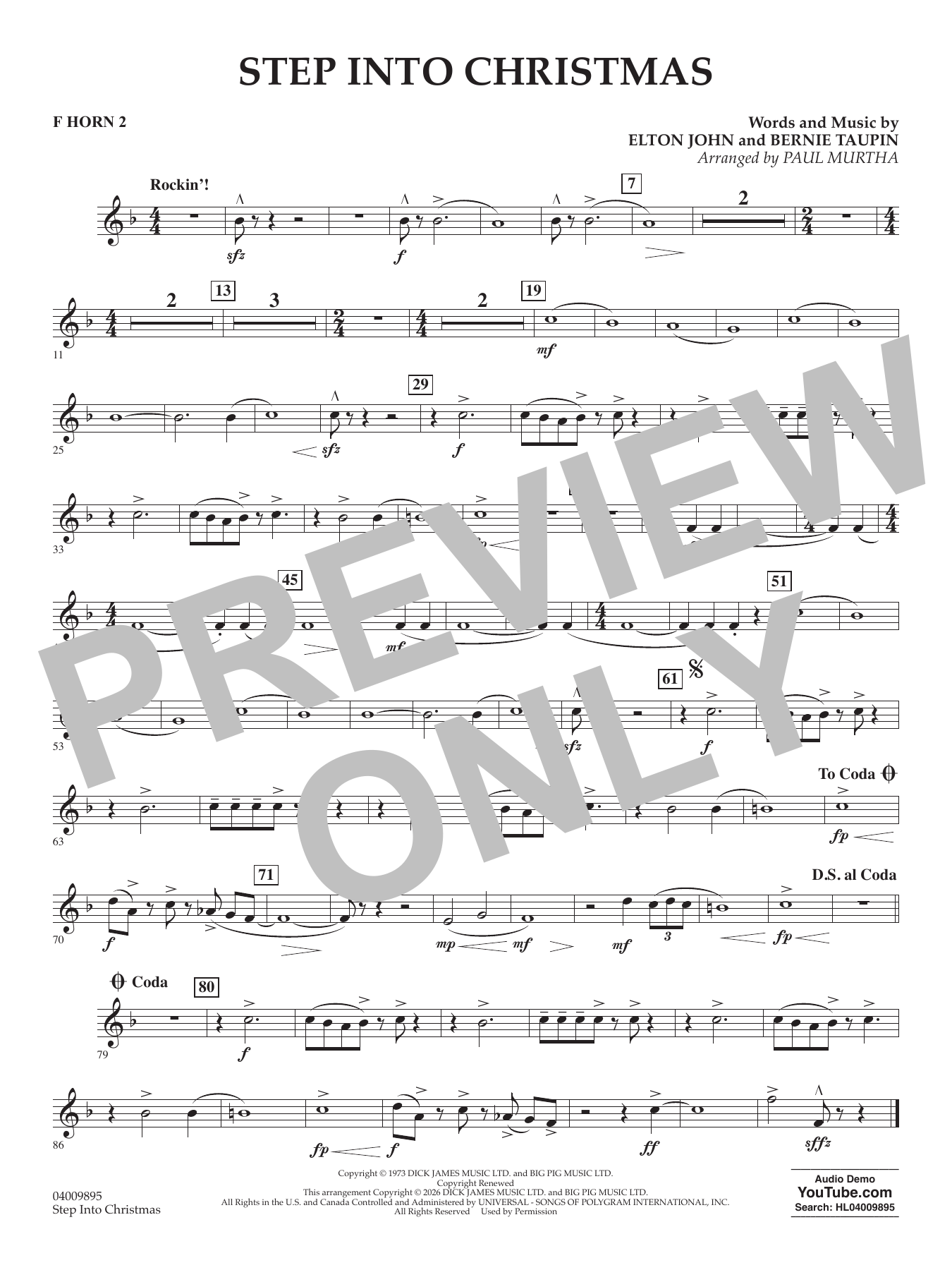 Step into Christmas (arr. Paul Murtha) - F Horn 2