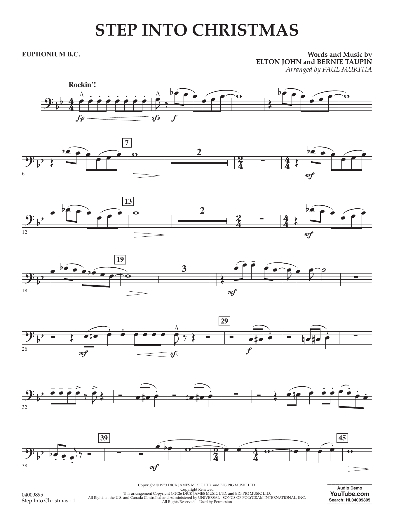 Step into Christmas (arr. Paul Murtha) - Euphonium B.C.