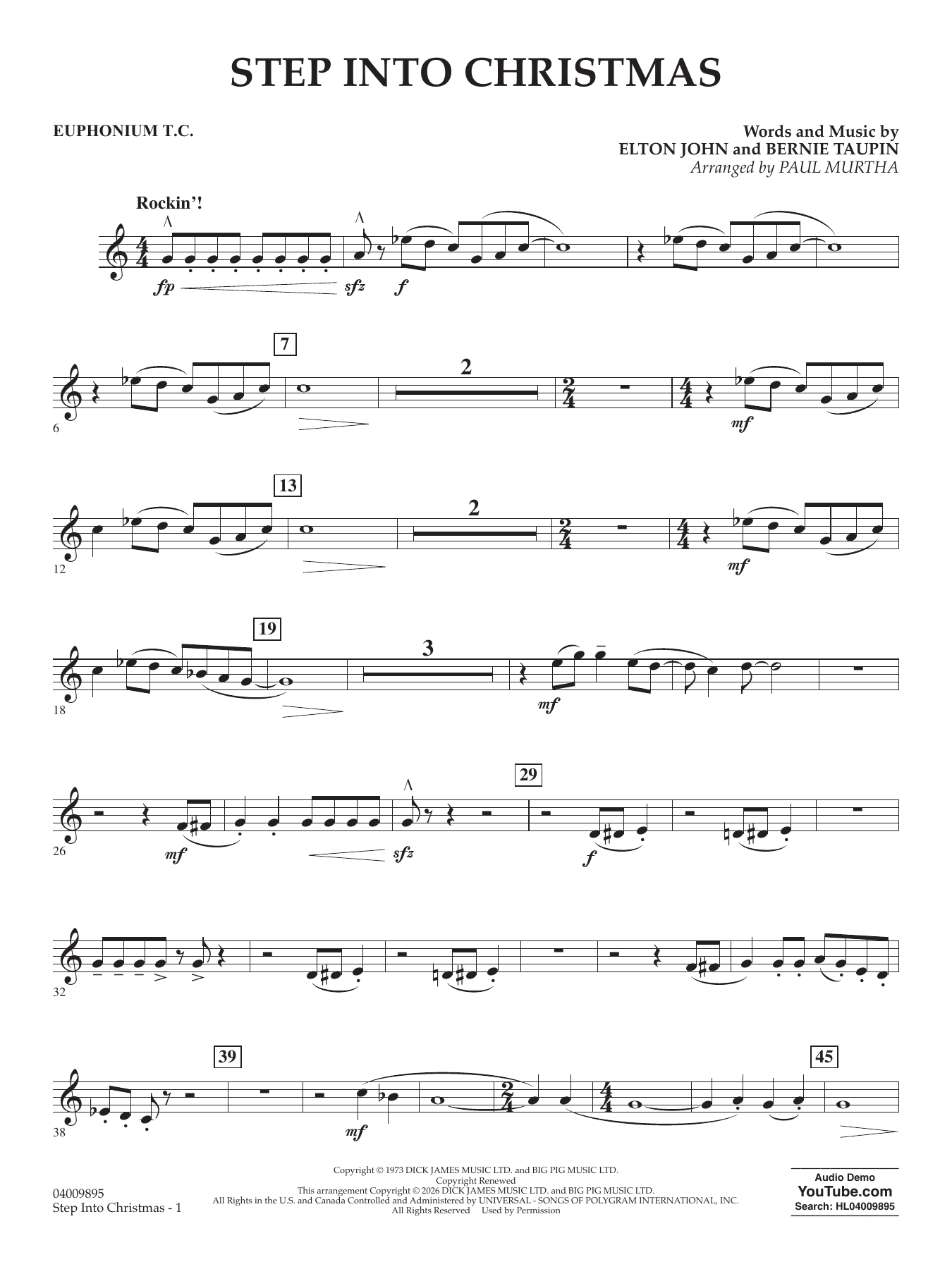 Step into Christmas (arr. Paul Murtha) - Euphonium T.C.
