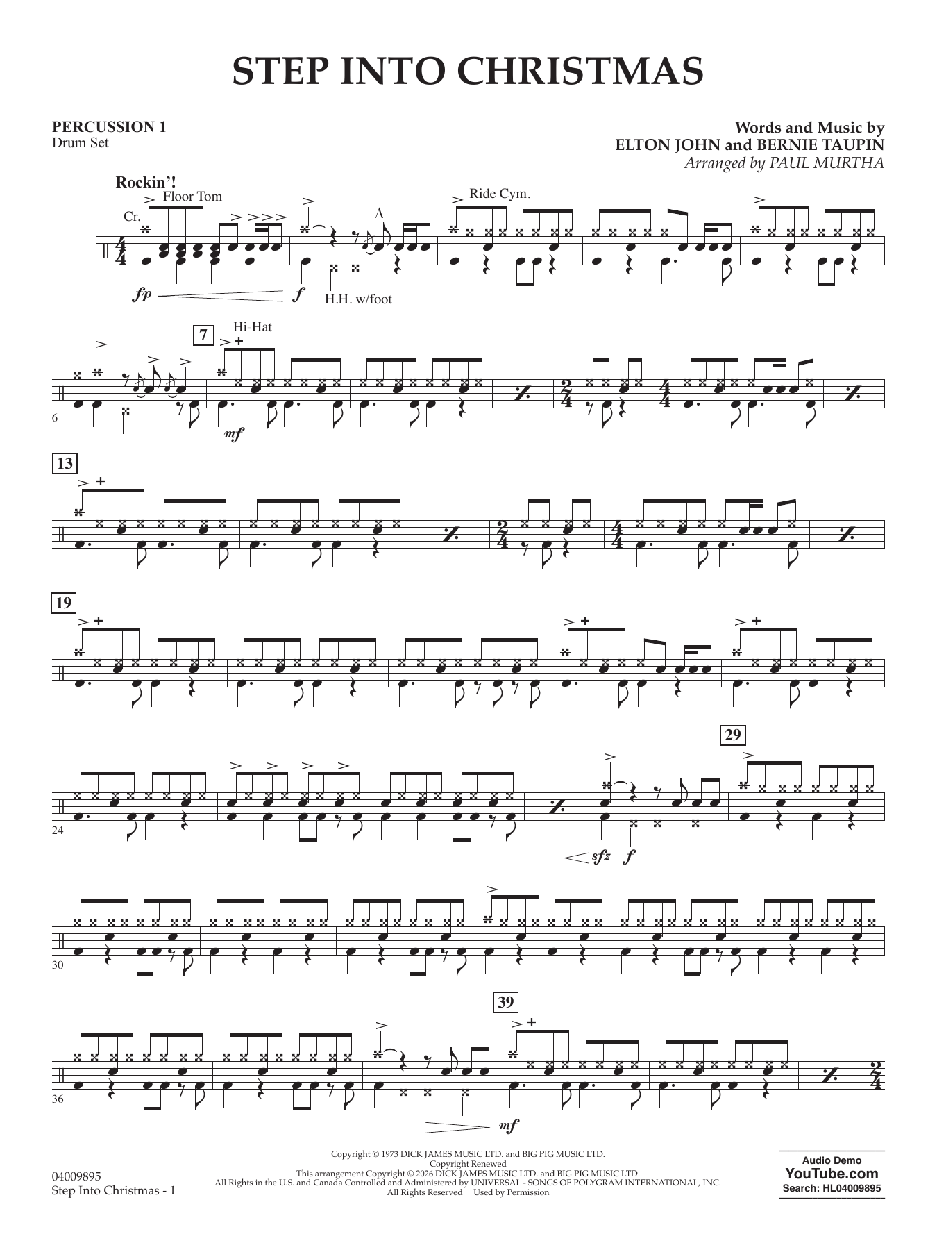 Step into Christmas (arr. Paul Murtha) - Percussion 1