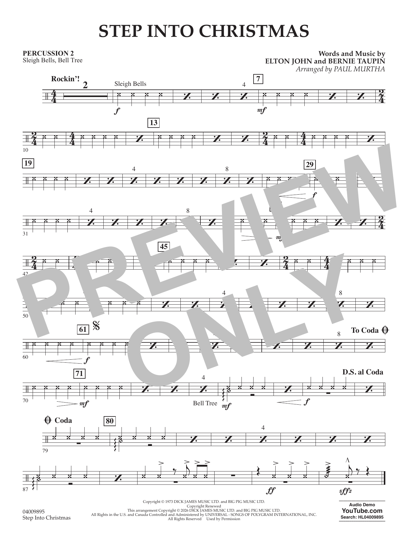 Step into Christmas (arr. Paul Murtha) - Percussion 2