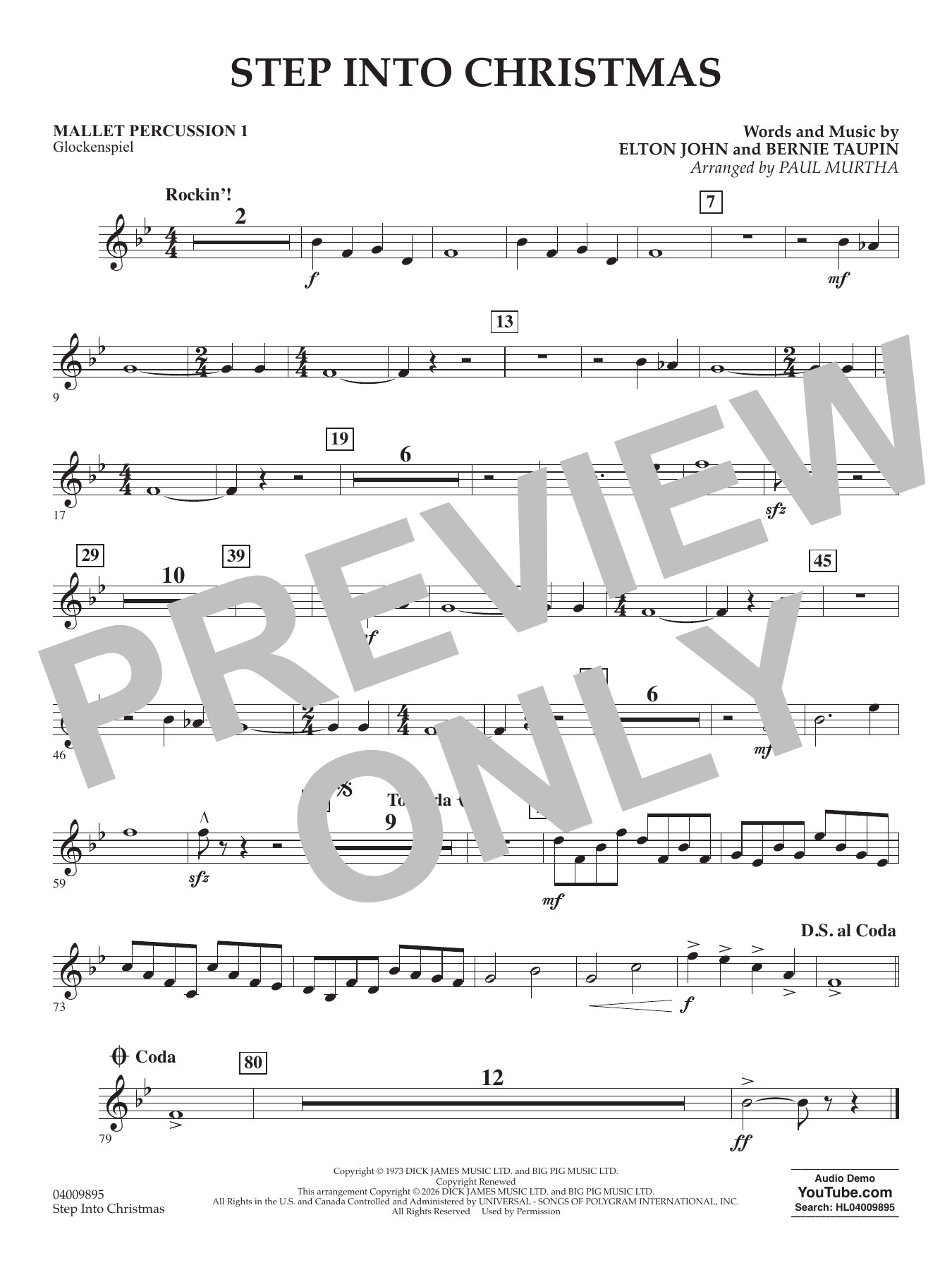 Step into Christmas (arr. Paul Murtha) - Mallet Percussion 1