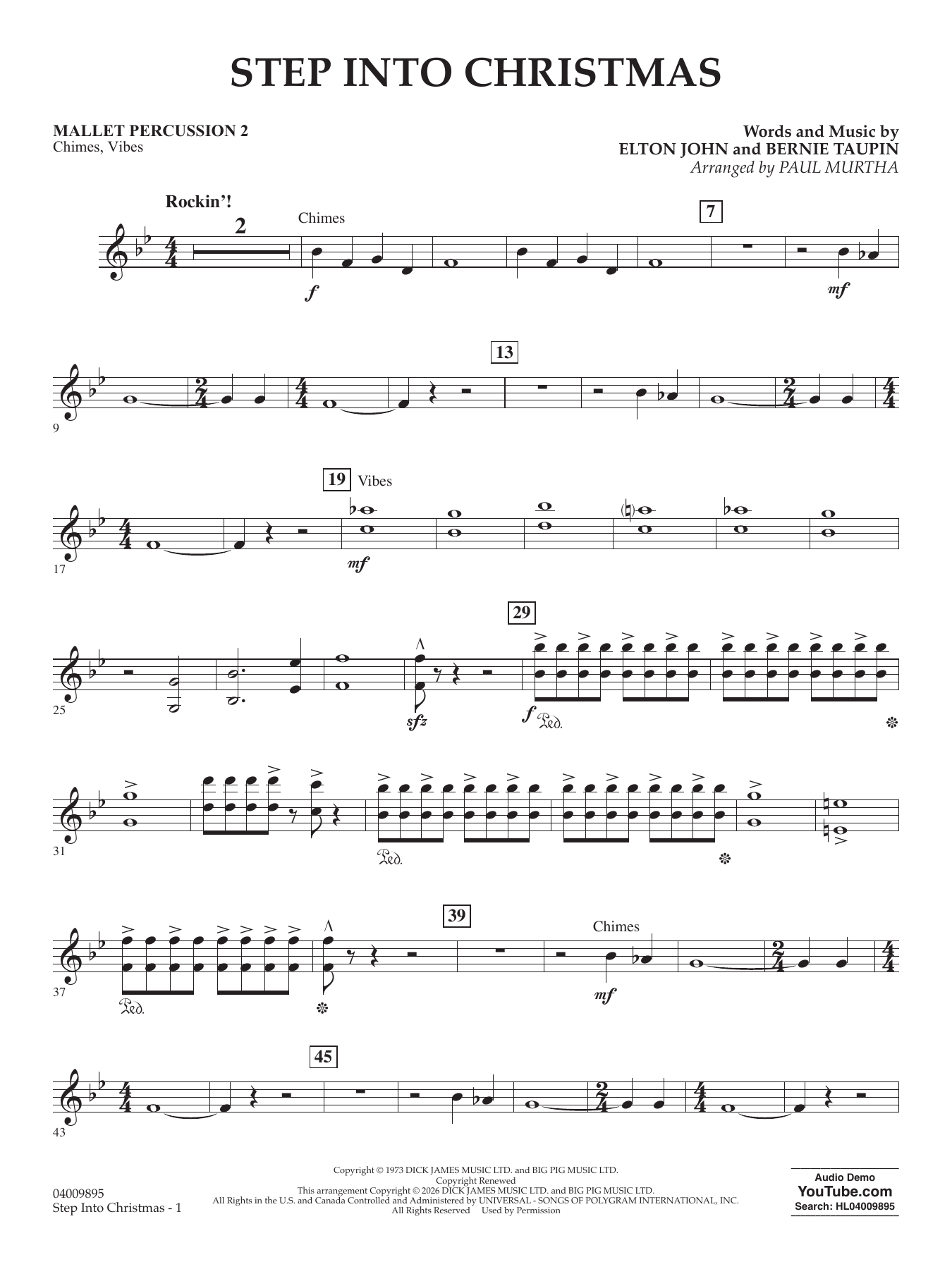 Step into Christmas (arr. Paul Murtha) - Mallet Percussion 2