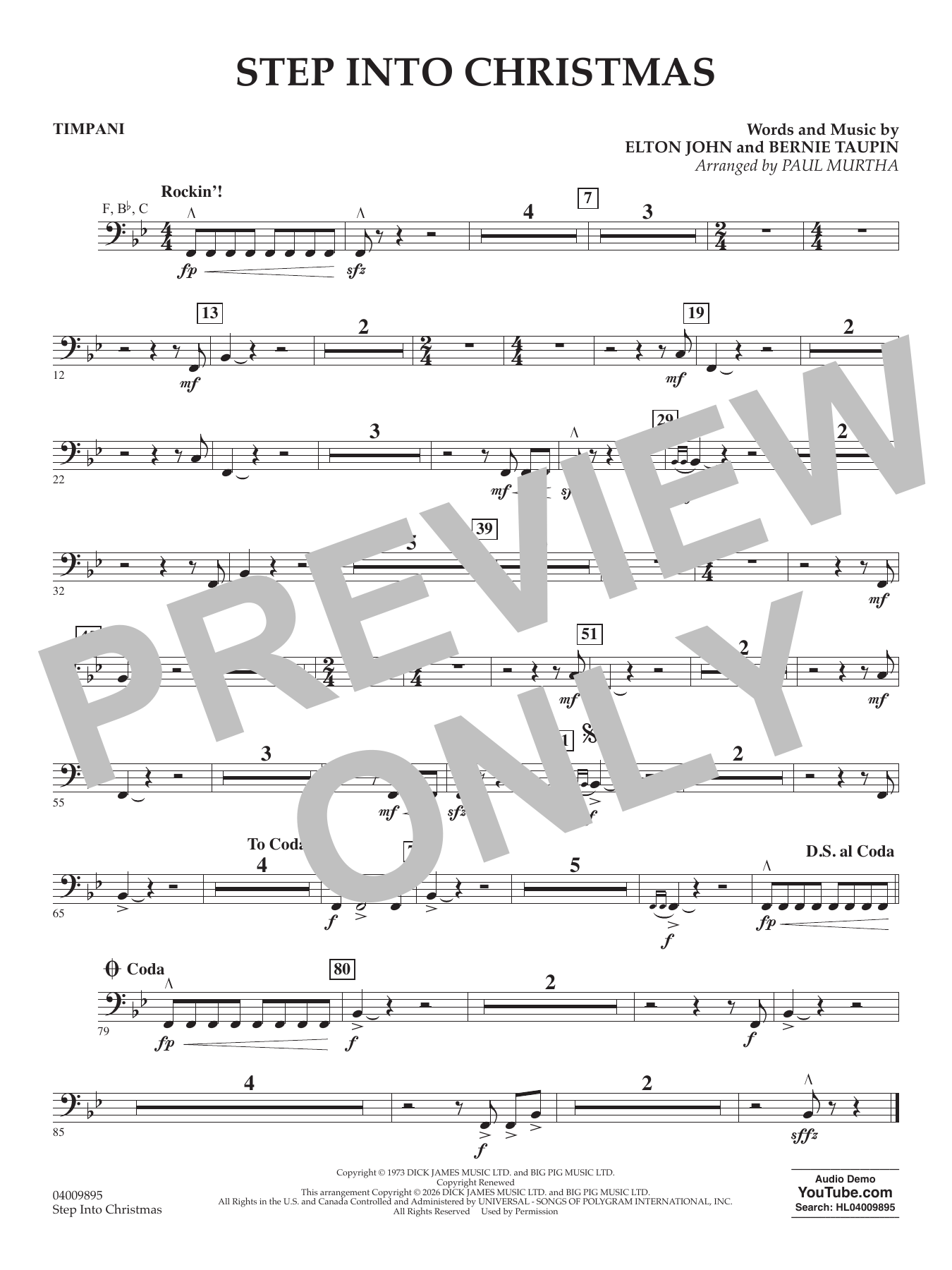 Step into Christmas (arr. Paul Murtha) - Timpani