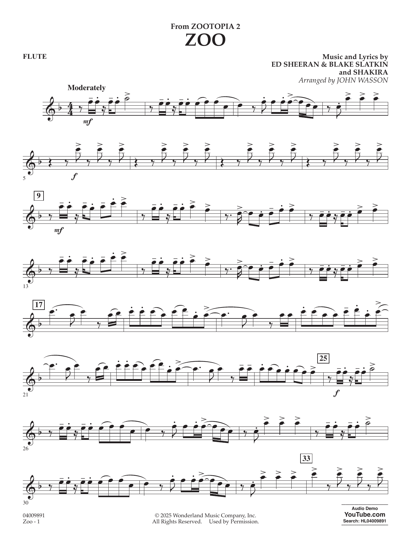 Zoo (from Zootopia 2) - Flute