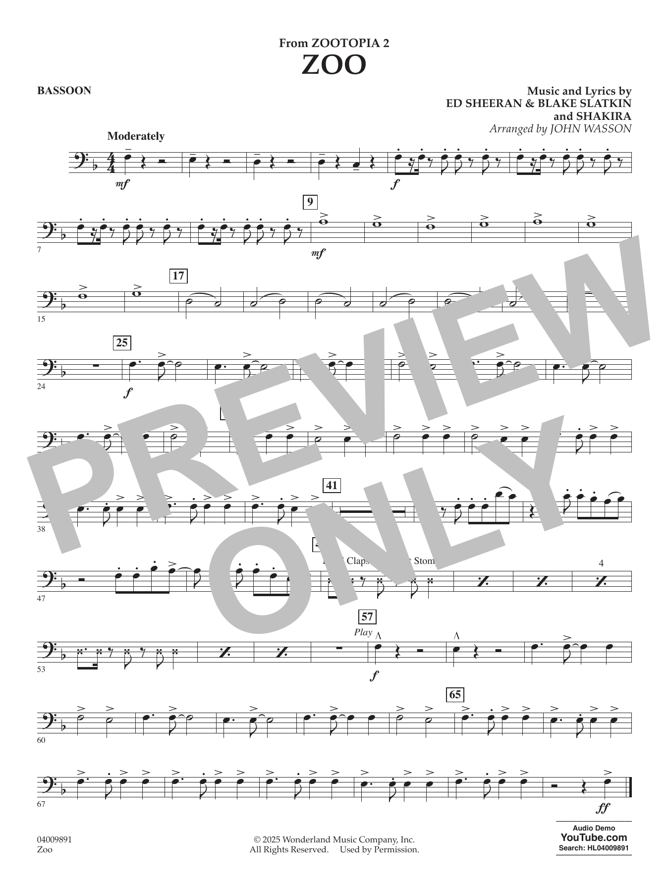 Zoo (from Zootopia 2) - Bassoon