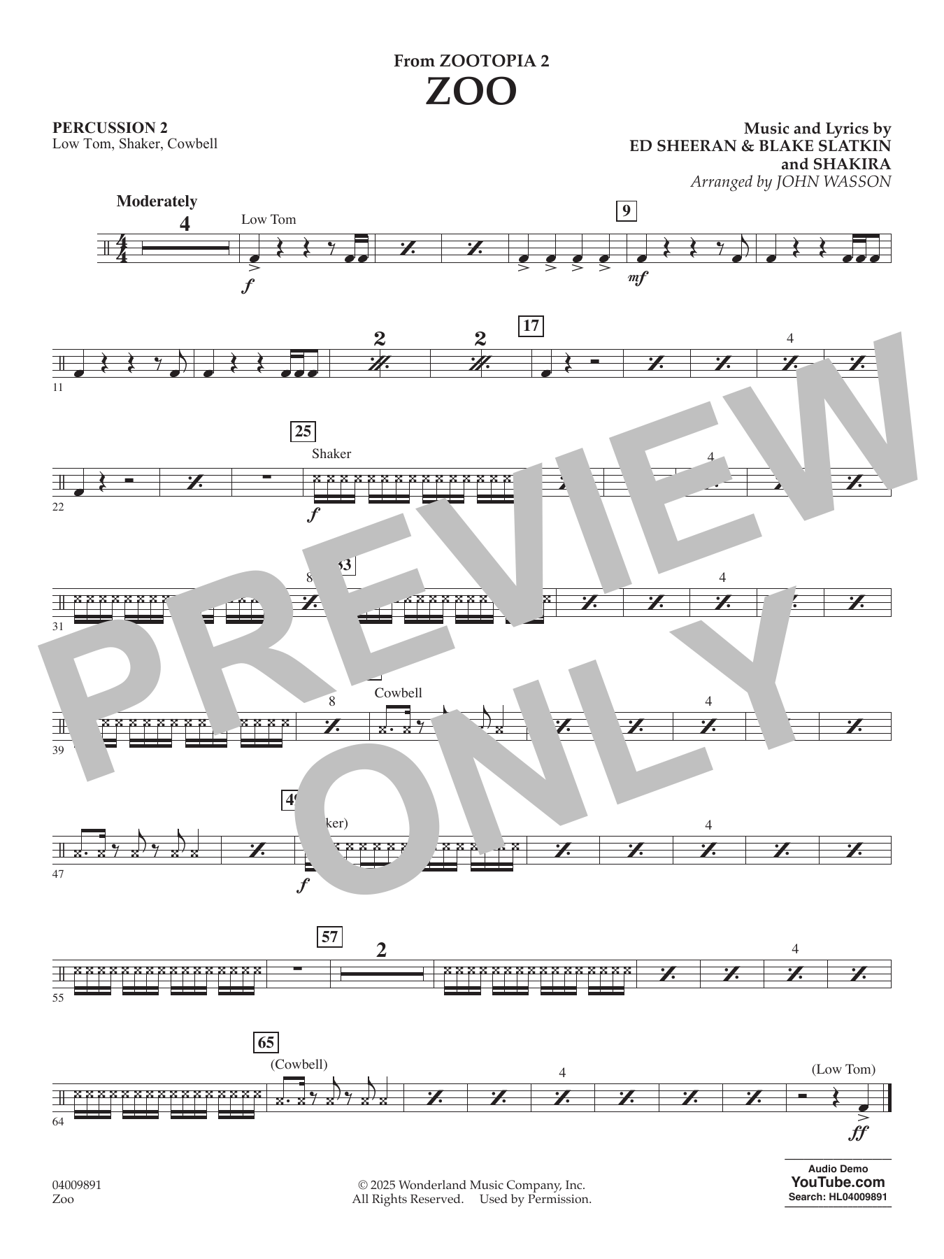 Zoo (from Zootopia 2) - Percussion 2