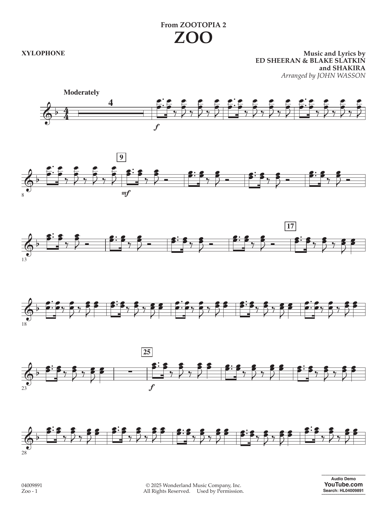 Zoo (from Zootopia 2) - Xylophone