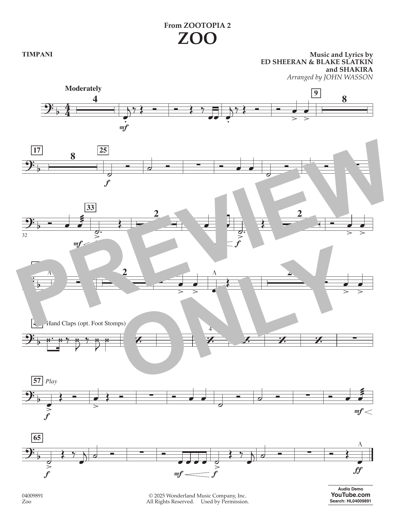 Zoo (from Zootopia 2) - Timpani