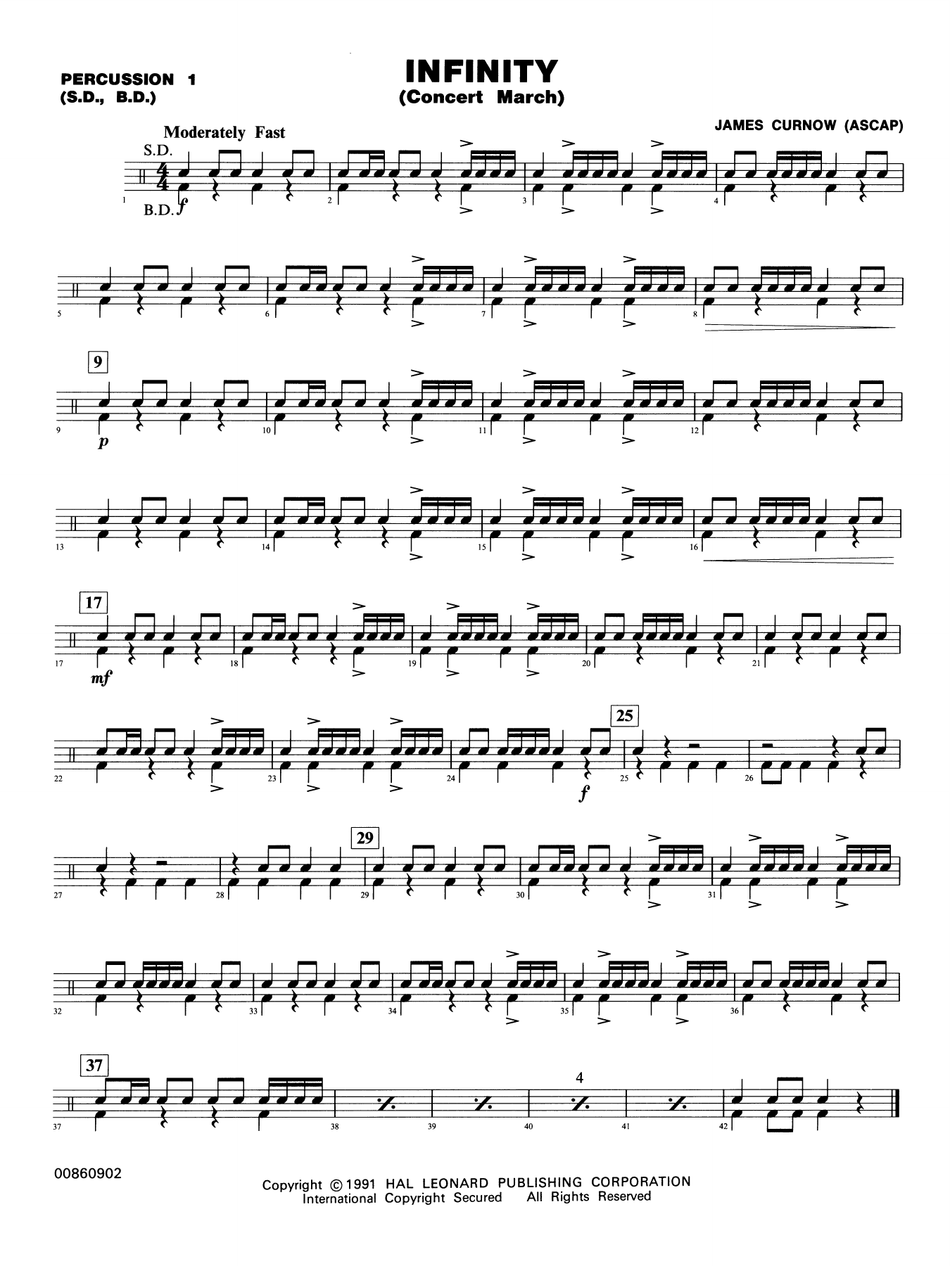 Infinity (Concert March) - Percussion 1