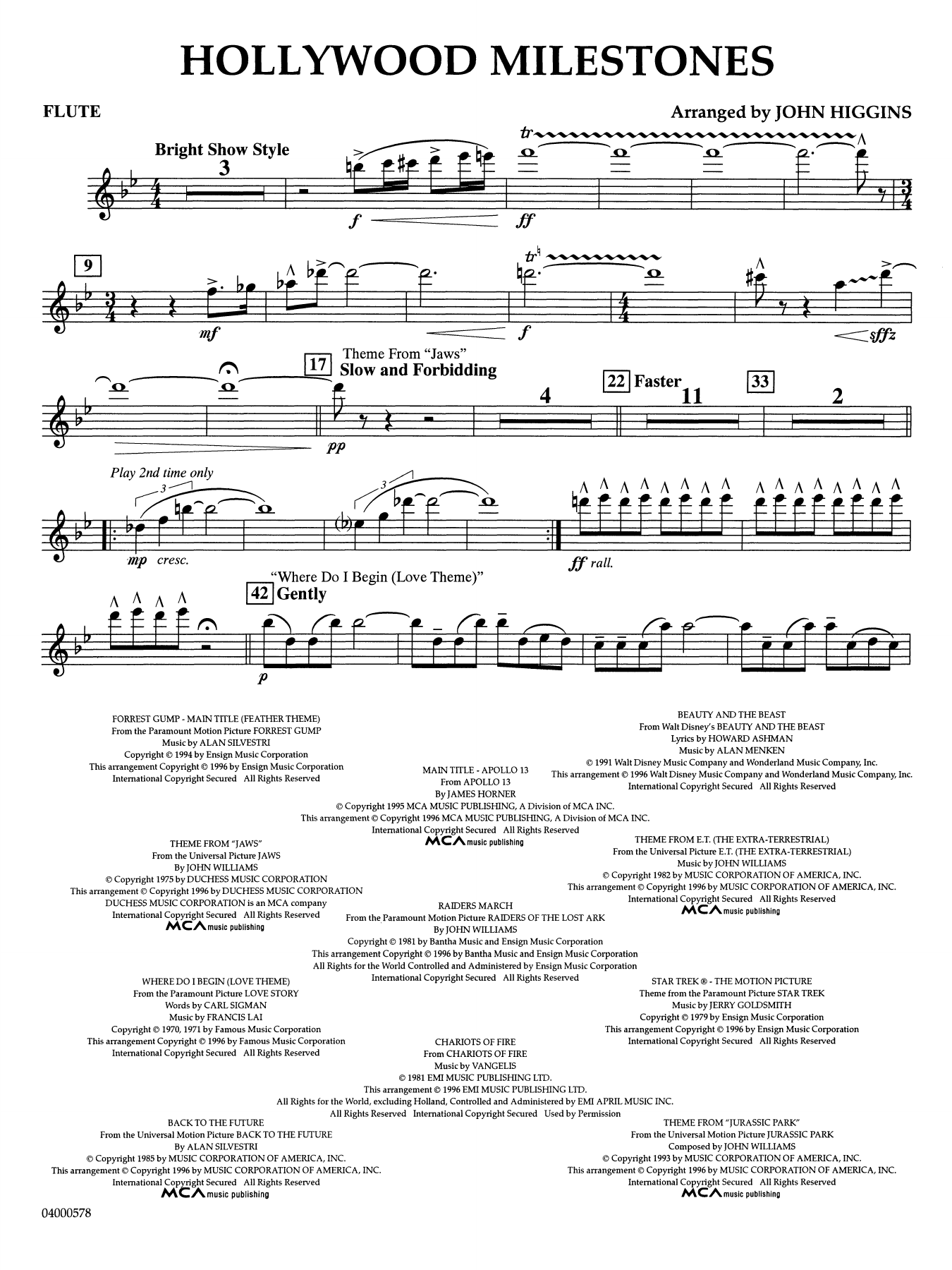 Hollywood Milestones - Flute