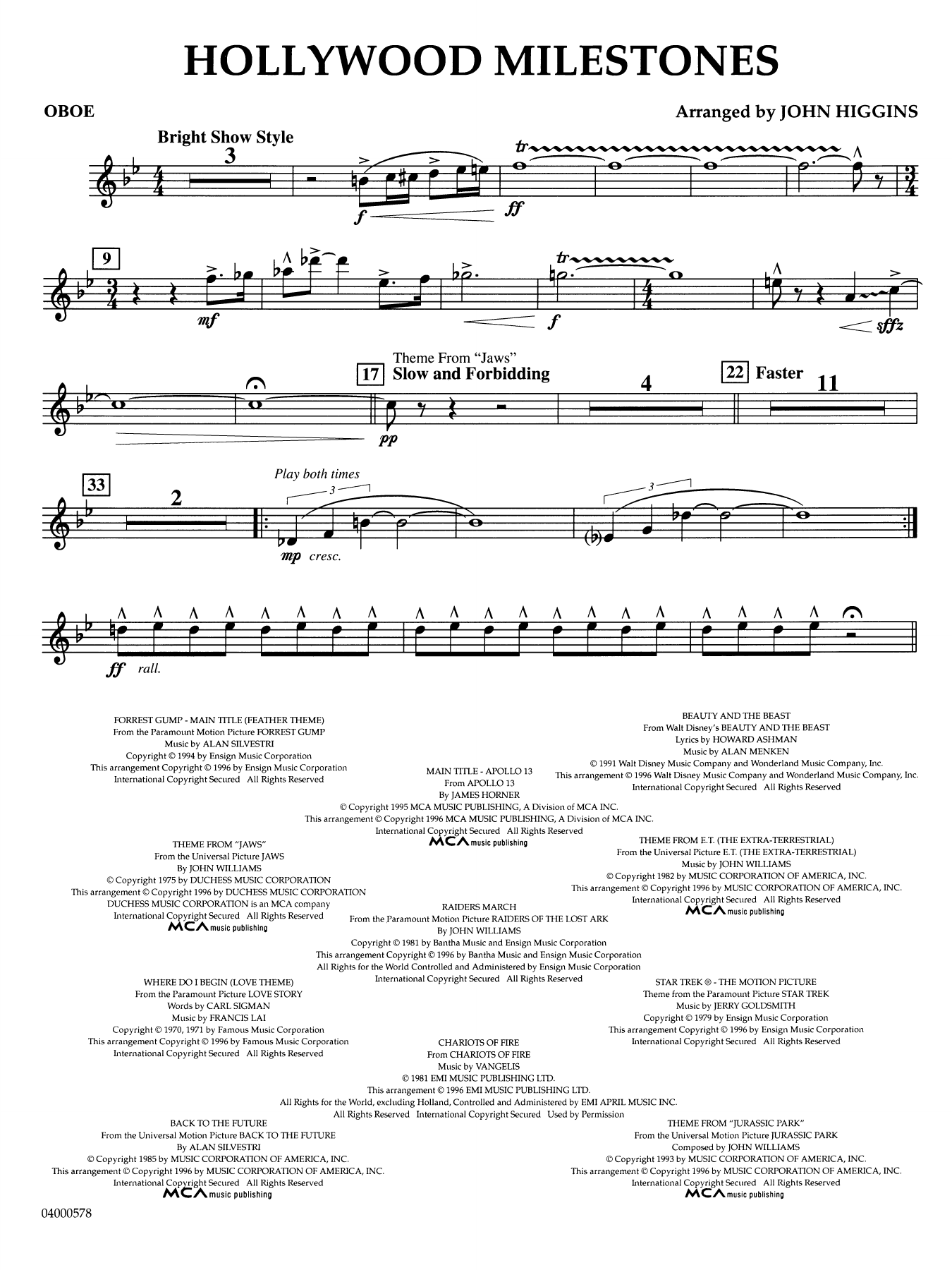 Hollywood Milestones - Oboe