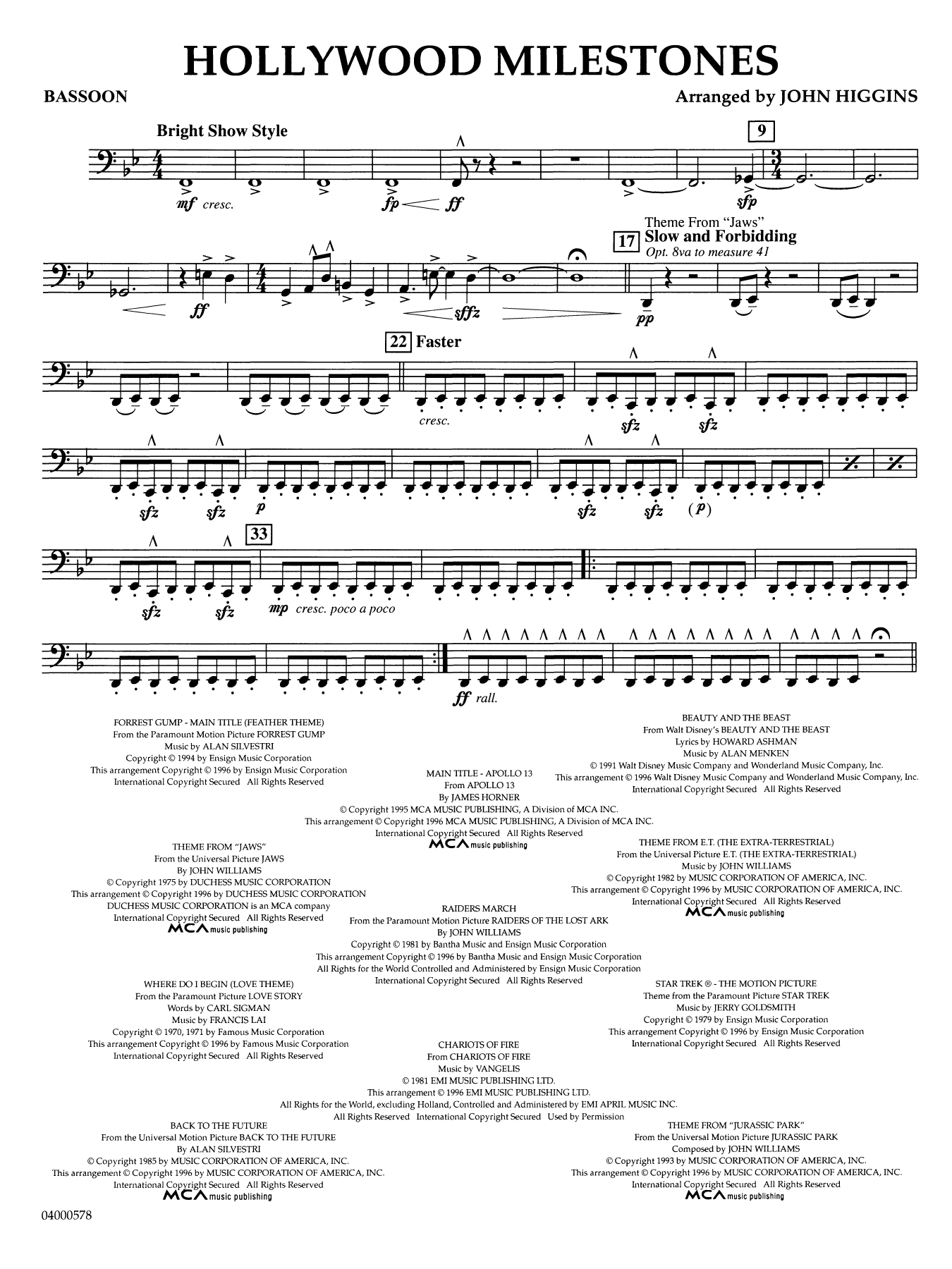 Hollywood Milestones - Bassoon