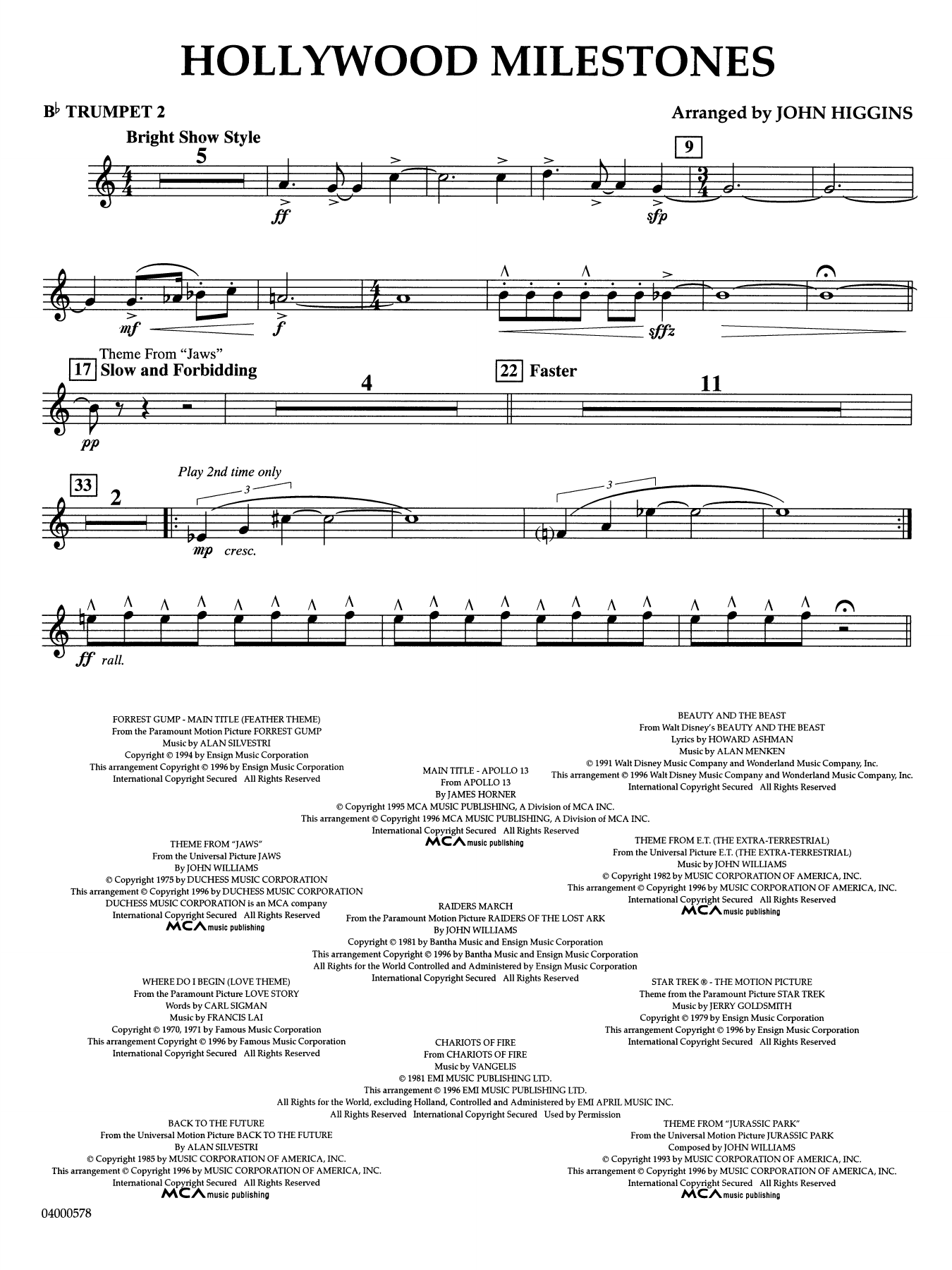 Hollywood Milestones - Bb Trumpet 2