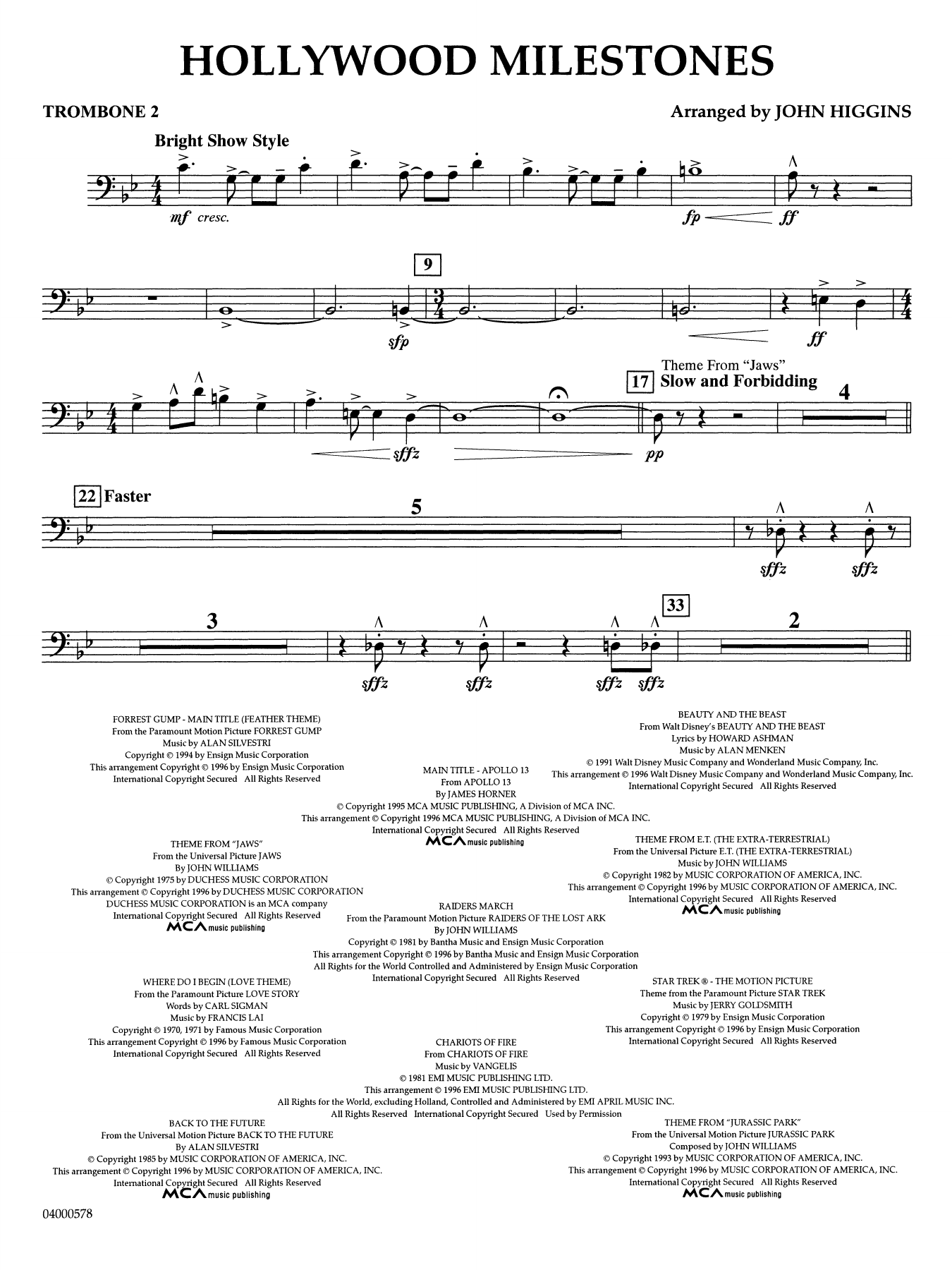 Hollywood Milestones - Trombone 2