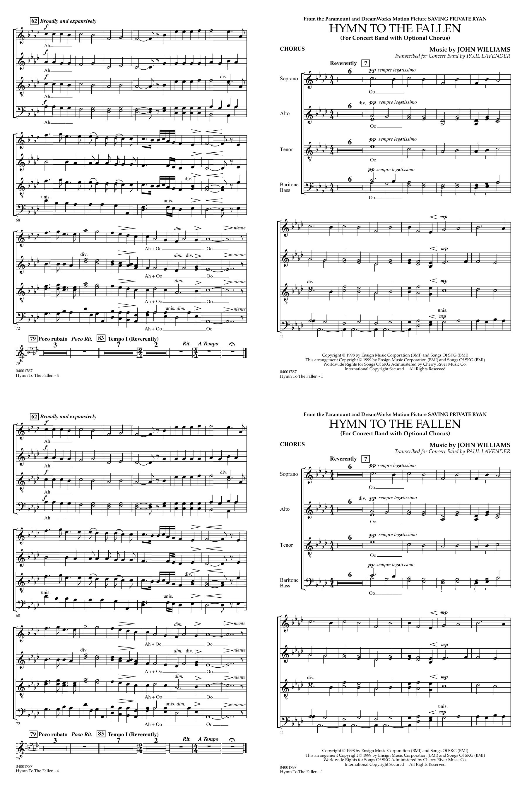 Hymn to the Fallen (from Saving Private Ryan) (arr. Paul Lavender) - Chorus