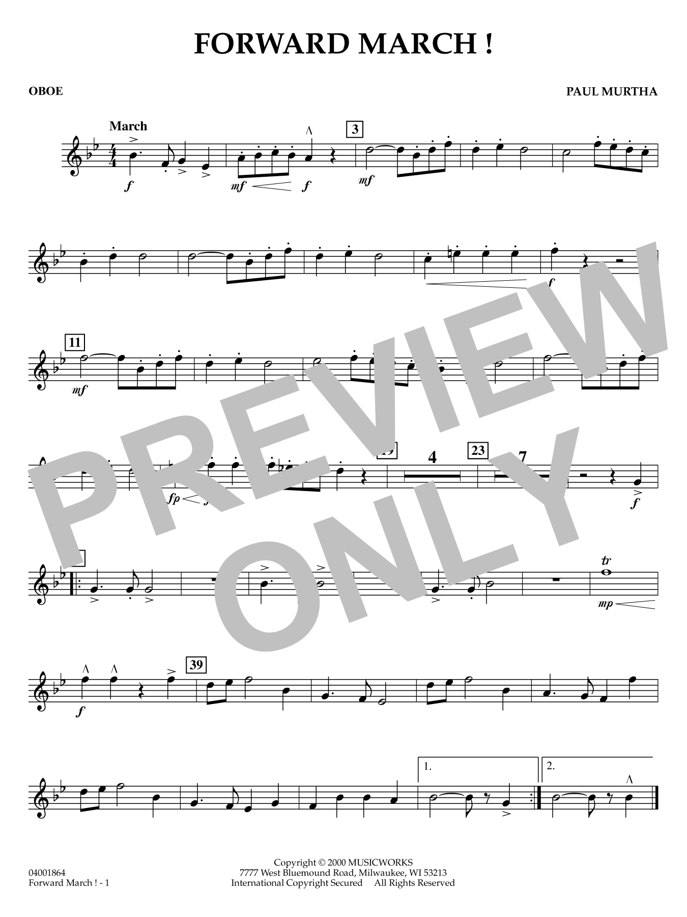 Forward March! - Oboe