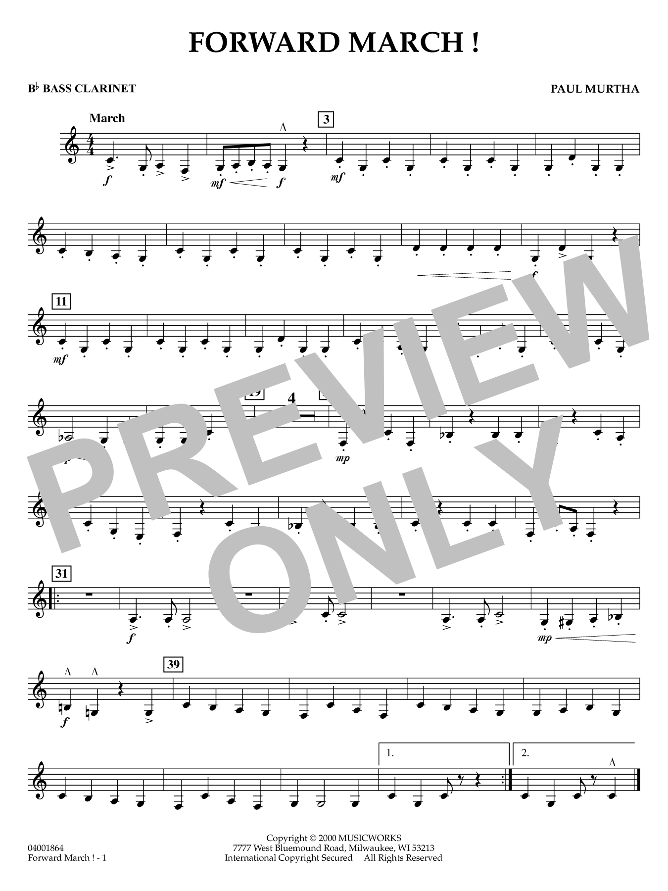 Forward March! - Bb Bass Clarinet