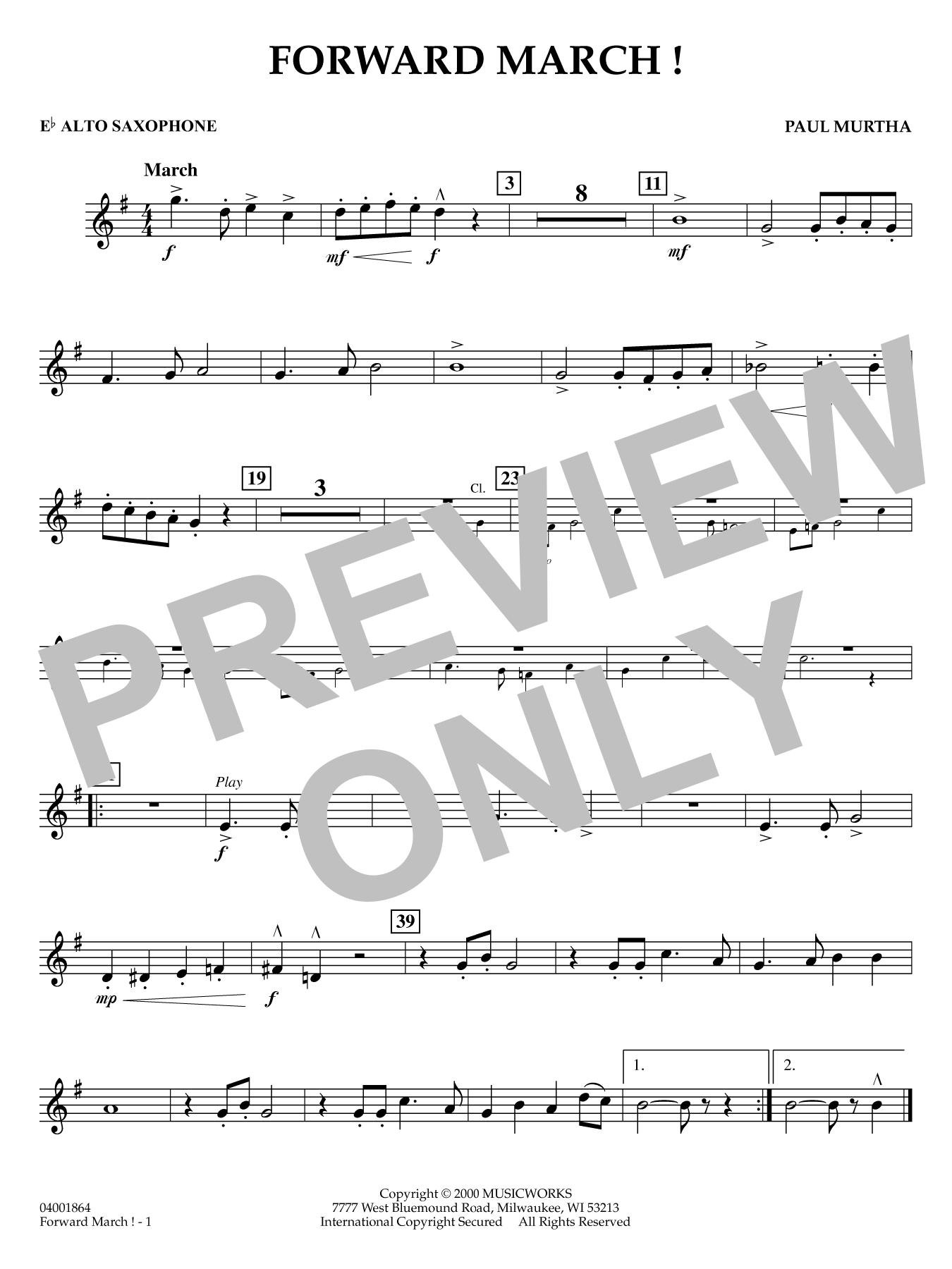 Forward March! - Eb Alto Saxophone