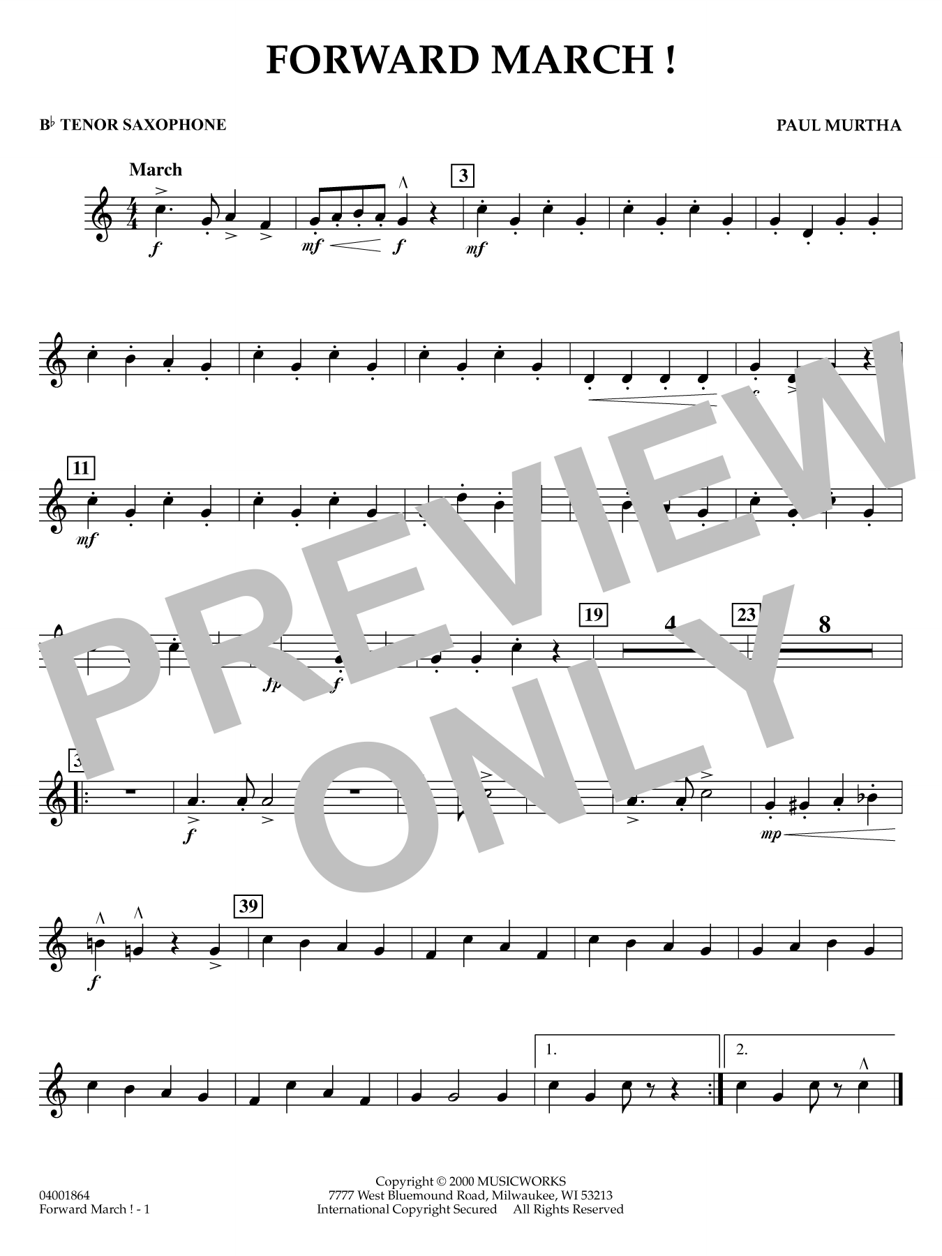 Forward March! - Bb Tenor Saxophone