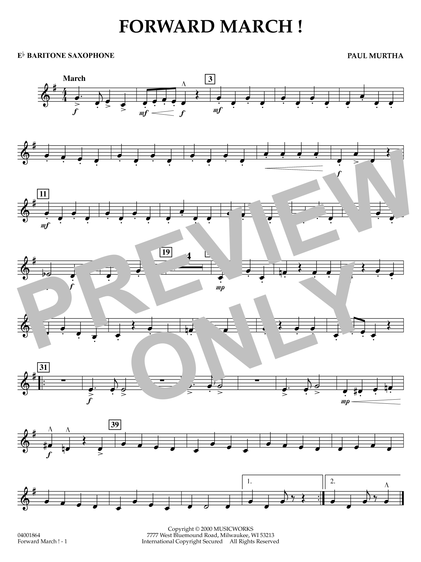 Forward March! - Eb Baritone Saxophone