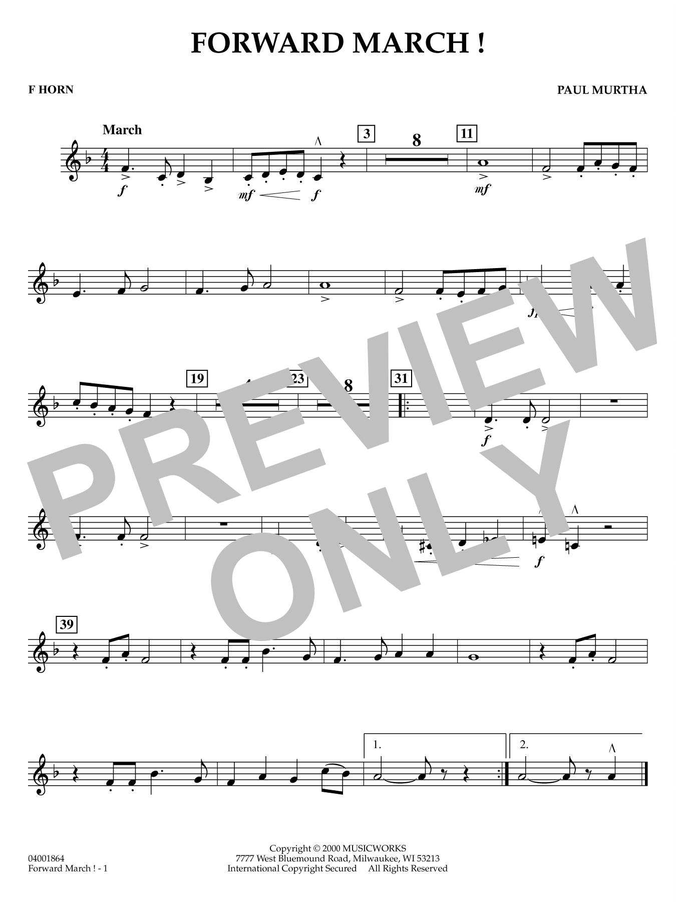 Forward March! - F Horn