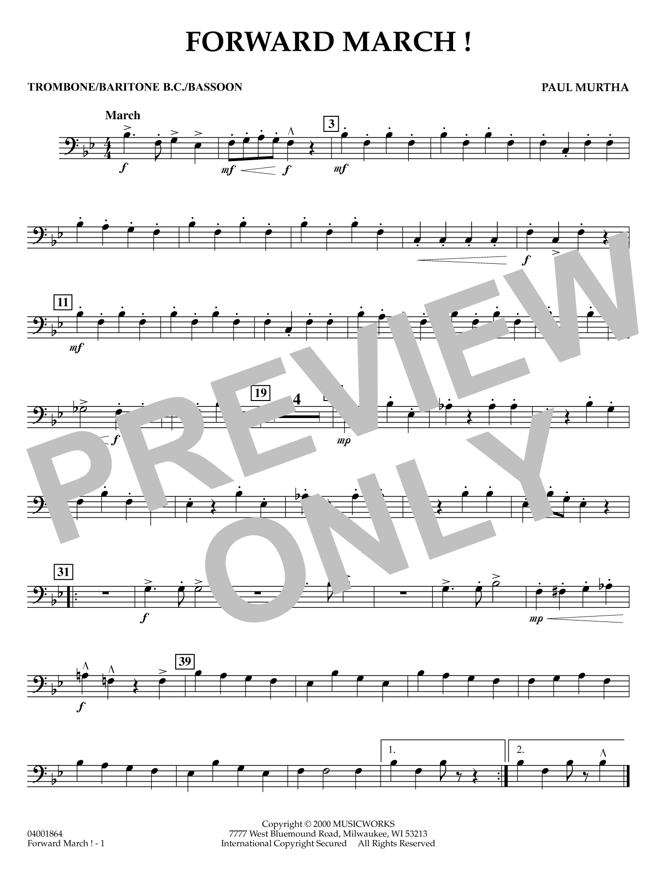 Forward March! - Trombone/Baritone B.C./Bassoon