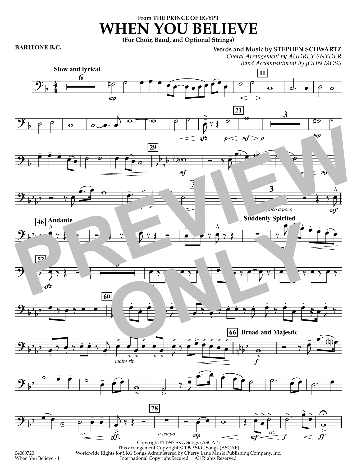 When You Believe (from he Prince of Egypt) (arr. Moss Snyder) - Baritone B.C.