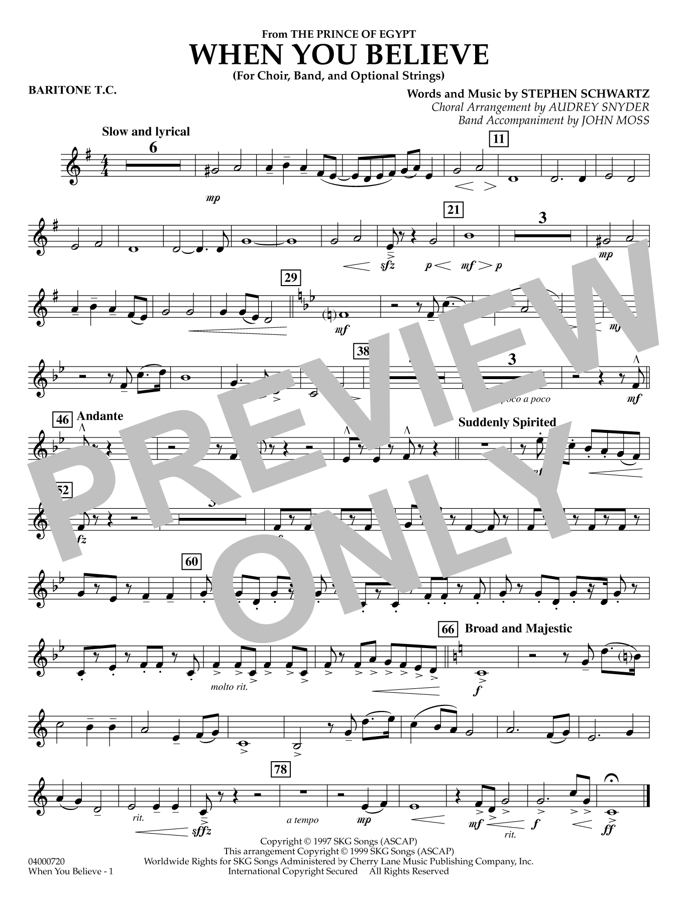 When You Believe (from he Prince of Egypt) (arr. Moss Snyder) - Baritone T.C.