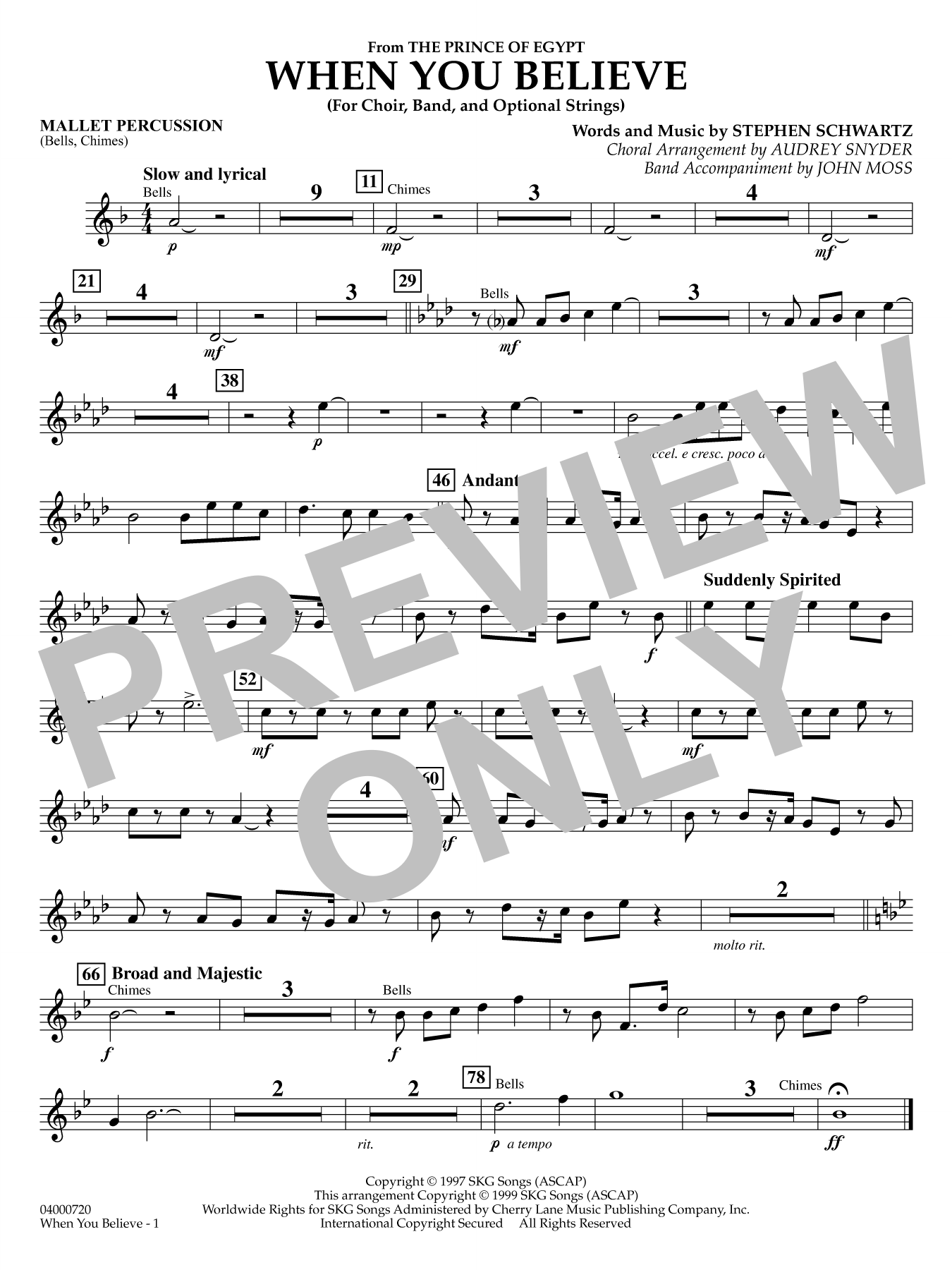 When You Believe (from he Prince of Egypt) (arr. Moss Snyder) - Mallet Percussion