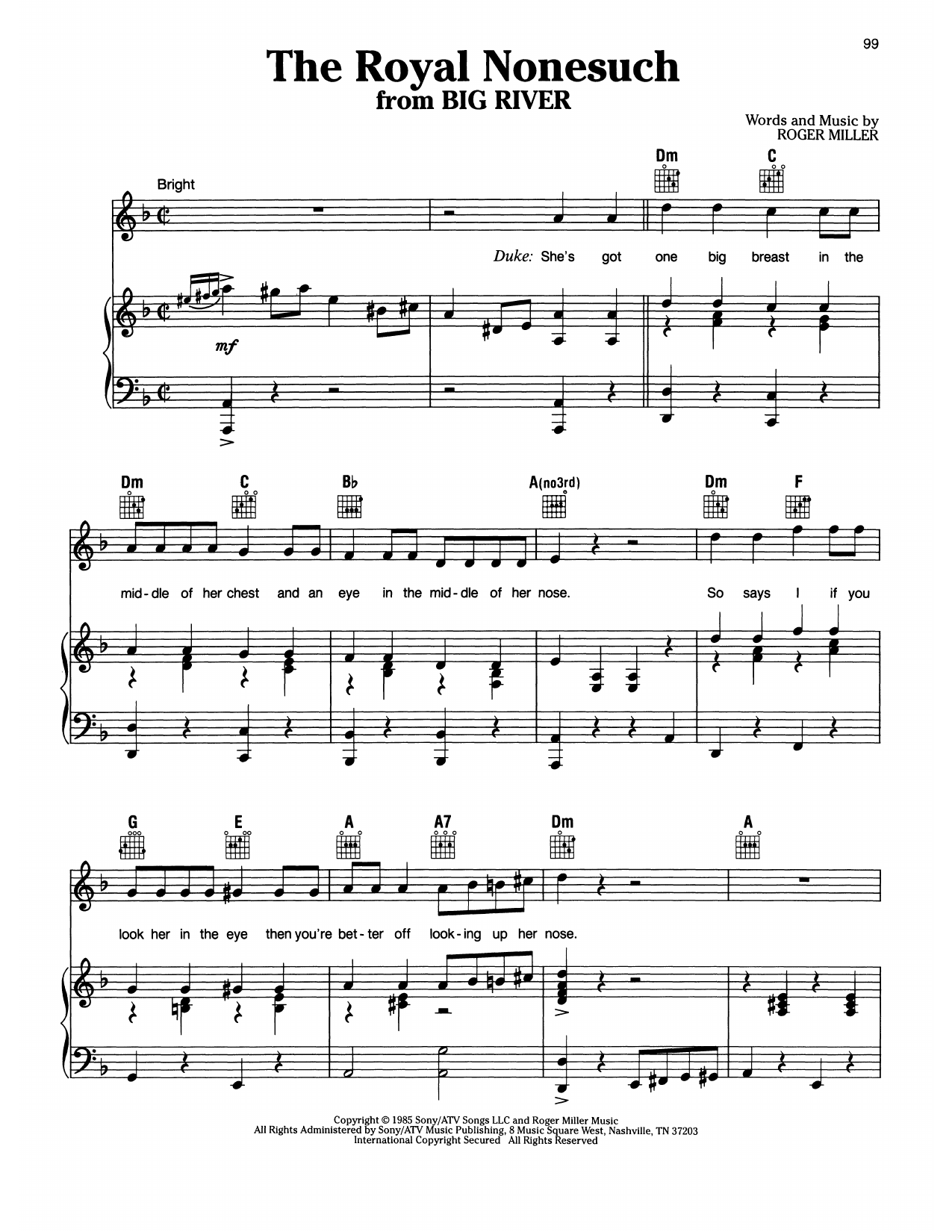 The Royal Nonesuch (from Big River): Piano Vocal