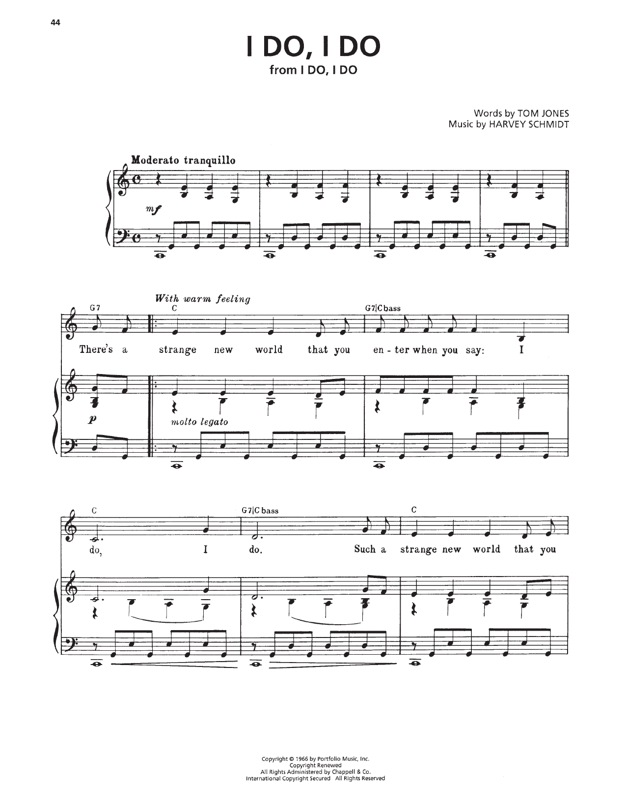 I Do, I Do: Piano Vocal